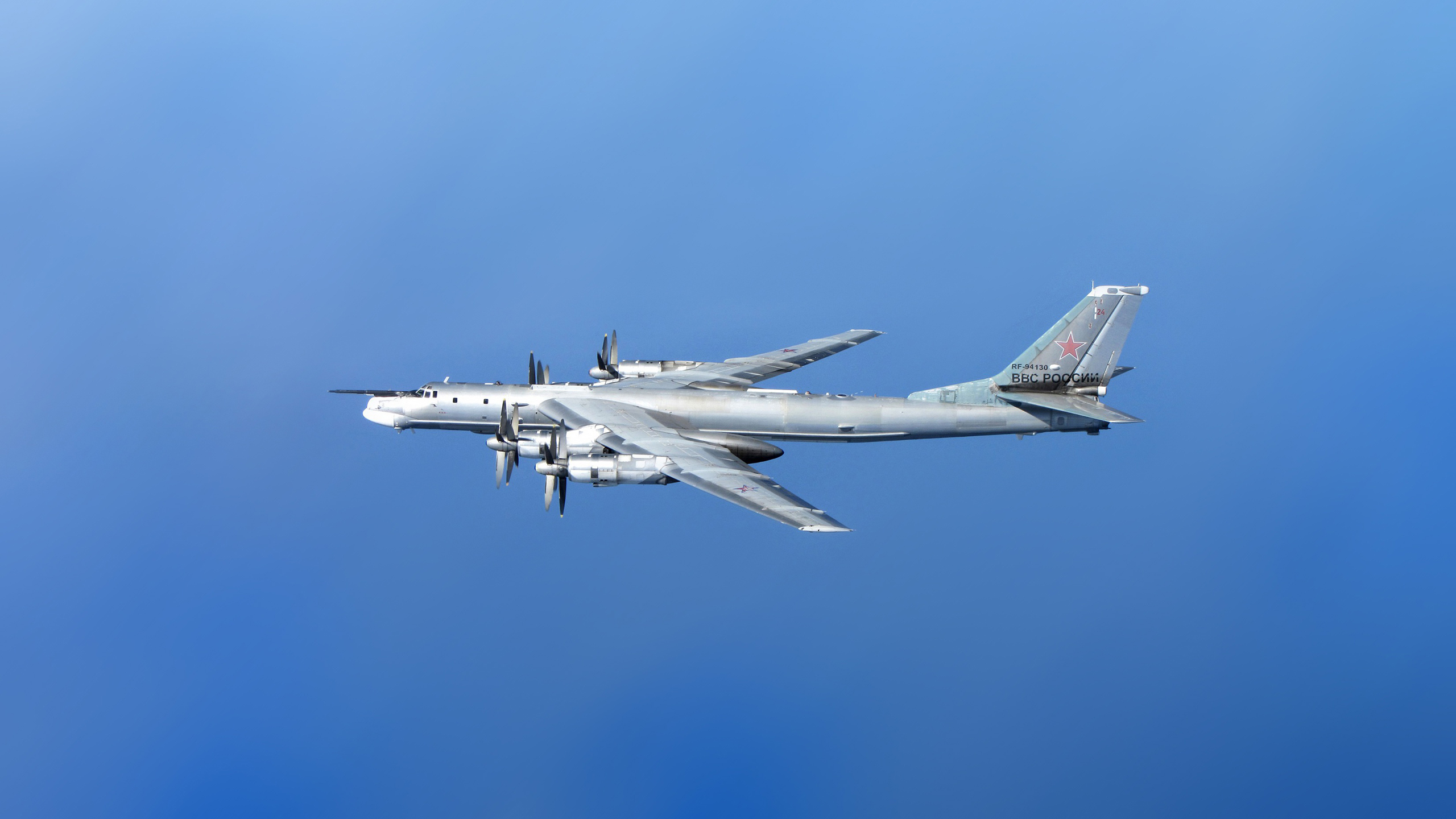Tupolev Tu 95 Aircraft Military Aircraft Bomber Strategic Bomber Sky Russian Air Force Tu 95 MS Turb 2560x1440