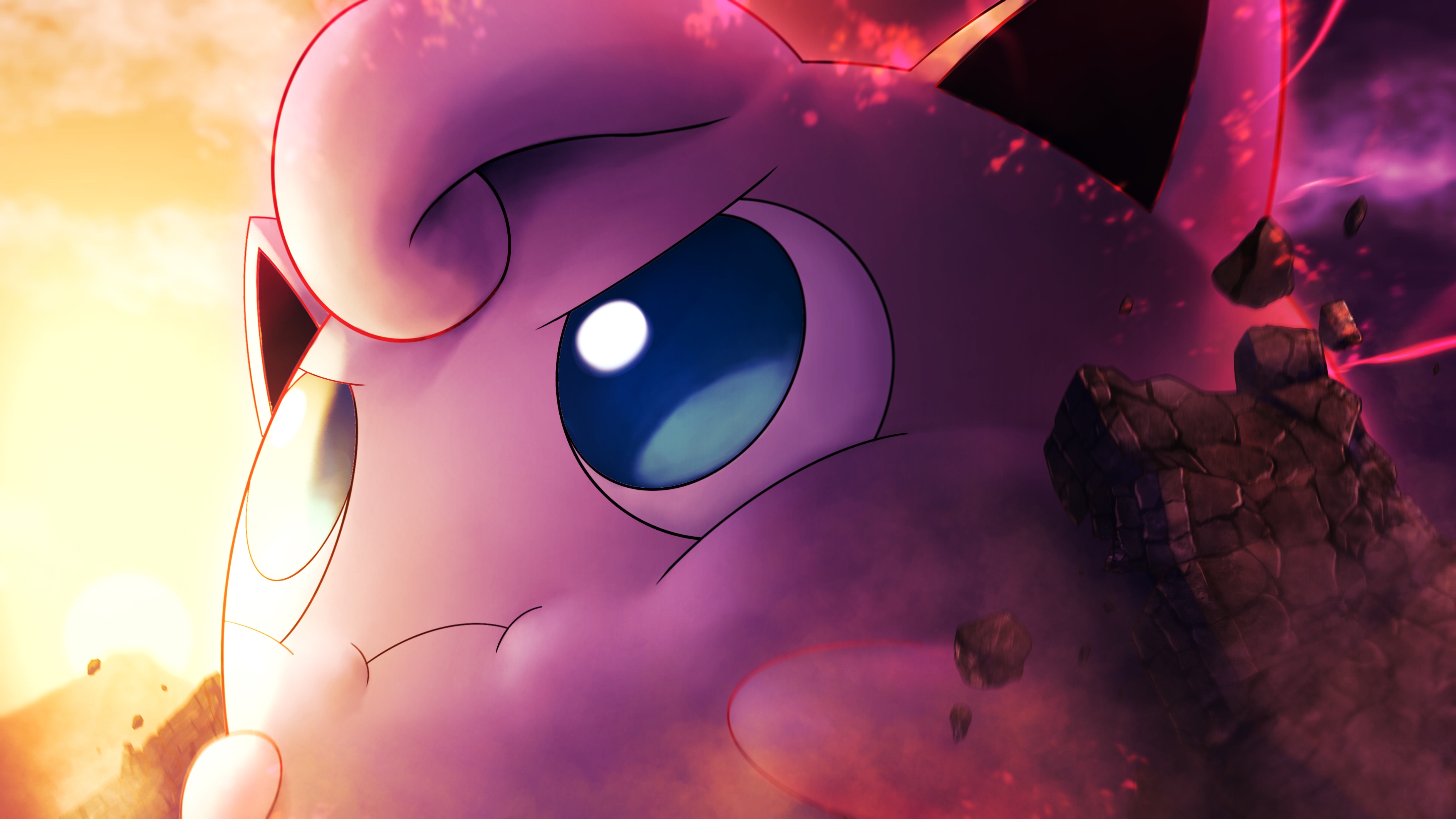 Jigglypuff Blue Eyes Sunset 3780x2126