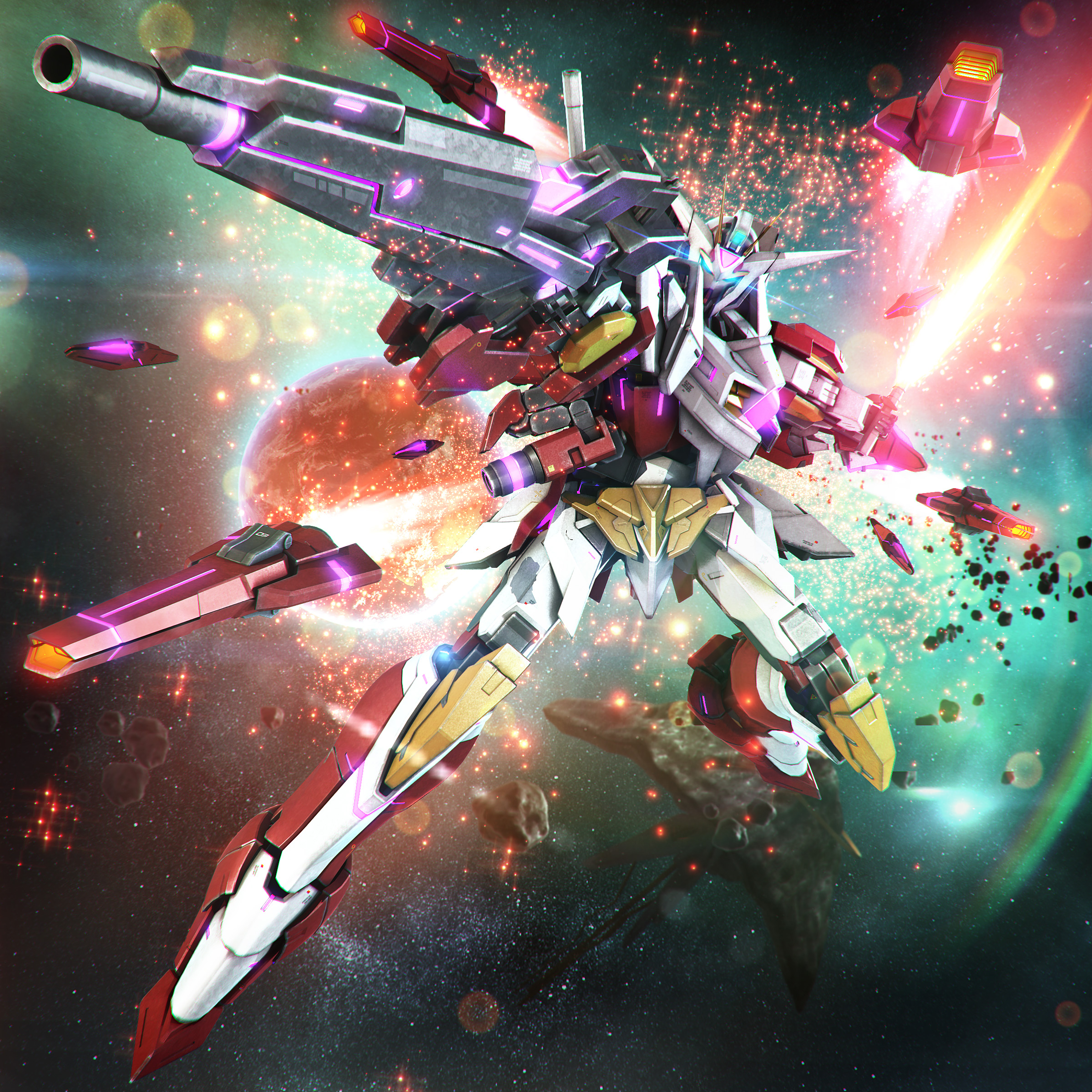 Anime Mechs Gundam Super Robot Wars Mobile Suit Gundam 00 Reborns Gundam Artwork Digital Art Fan Art 2400x2400