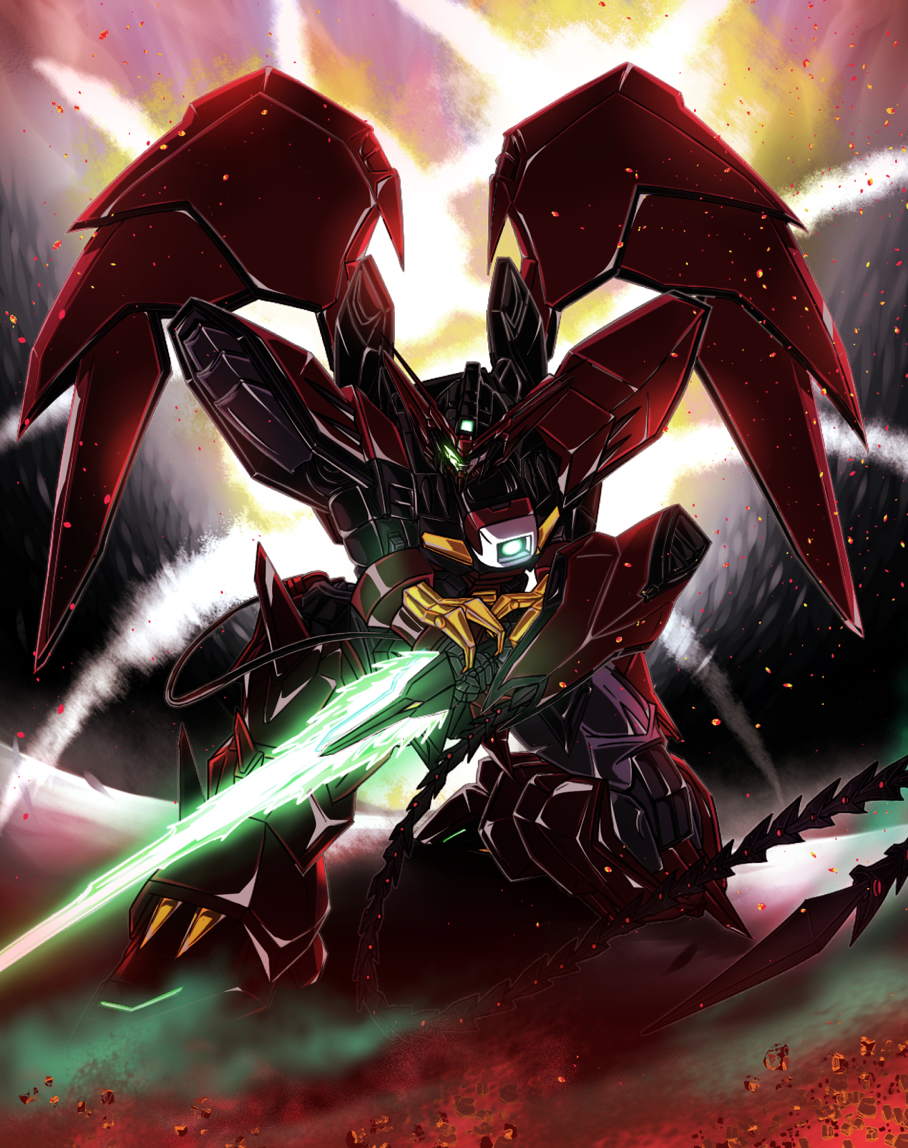 Anime Mech Gundam Gundam Epyon Mobile Suit Gundam Wing Super Robot Wars Artwork Digital Art Fan Art 1311x1656