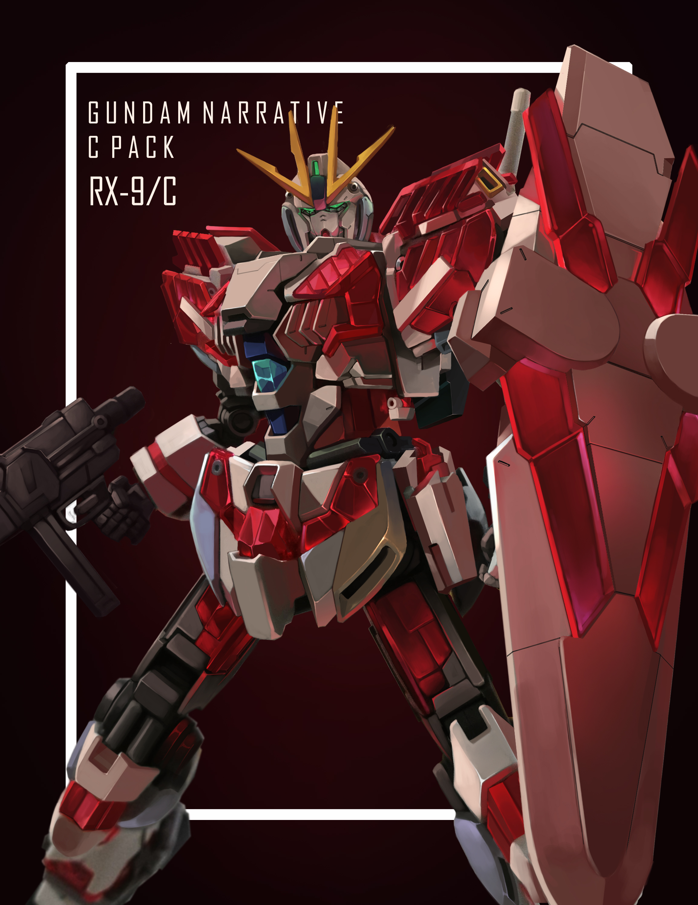 Narrative Gundam C Packs Mobile Suit Gundam NT Narrative Artwork Digital Art Fan Art Anime Mech Gund 2307x2991