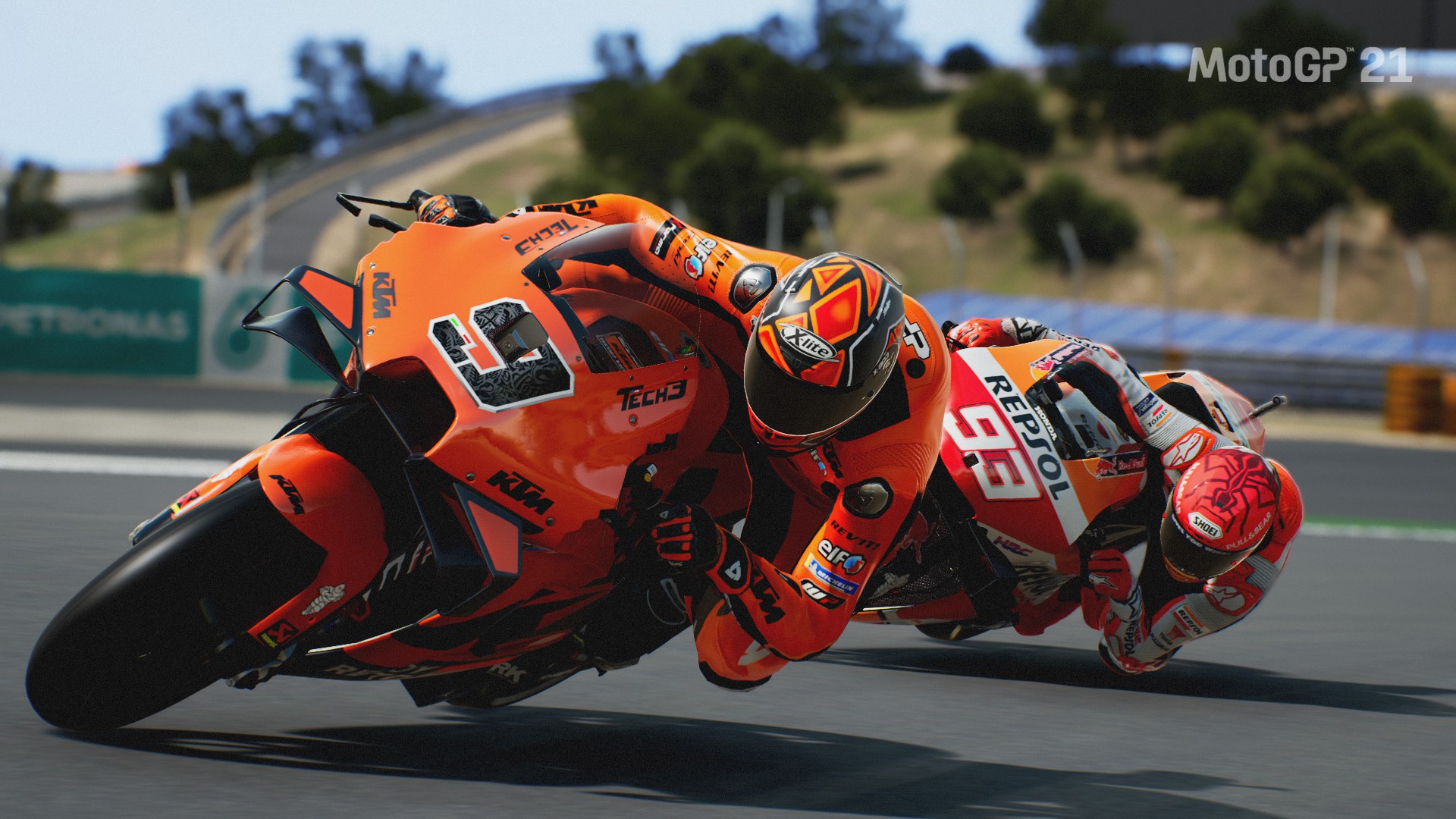 Moto GP Motorcycle Racing Motorcycle Racing Marc Marquez Speed Design Honda KTM Honda RC213V KTM RC1 1920x1080