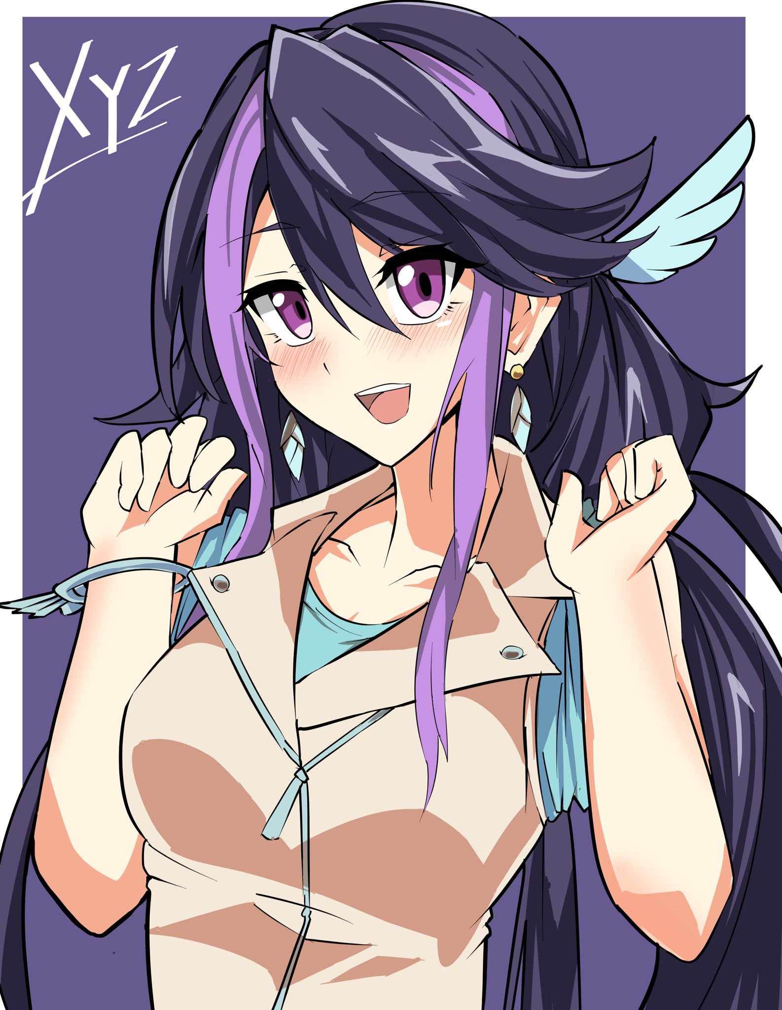 Anime Anime Girls Yu Gi Oh Yu Gi Oh ARC V Kurosaki Ruri Long Hair Purple Hair Artwork Digital Art Fa 1586x2048