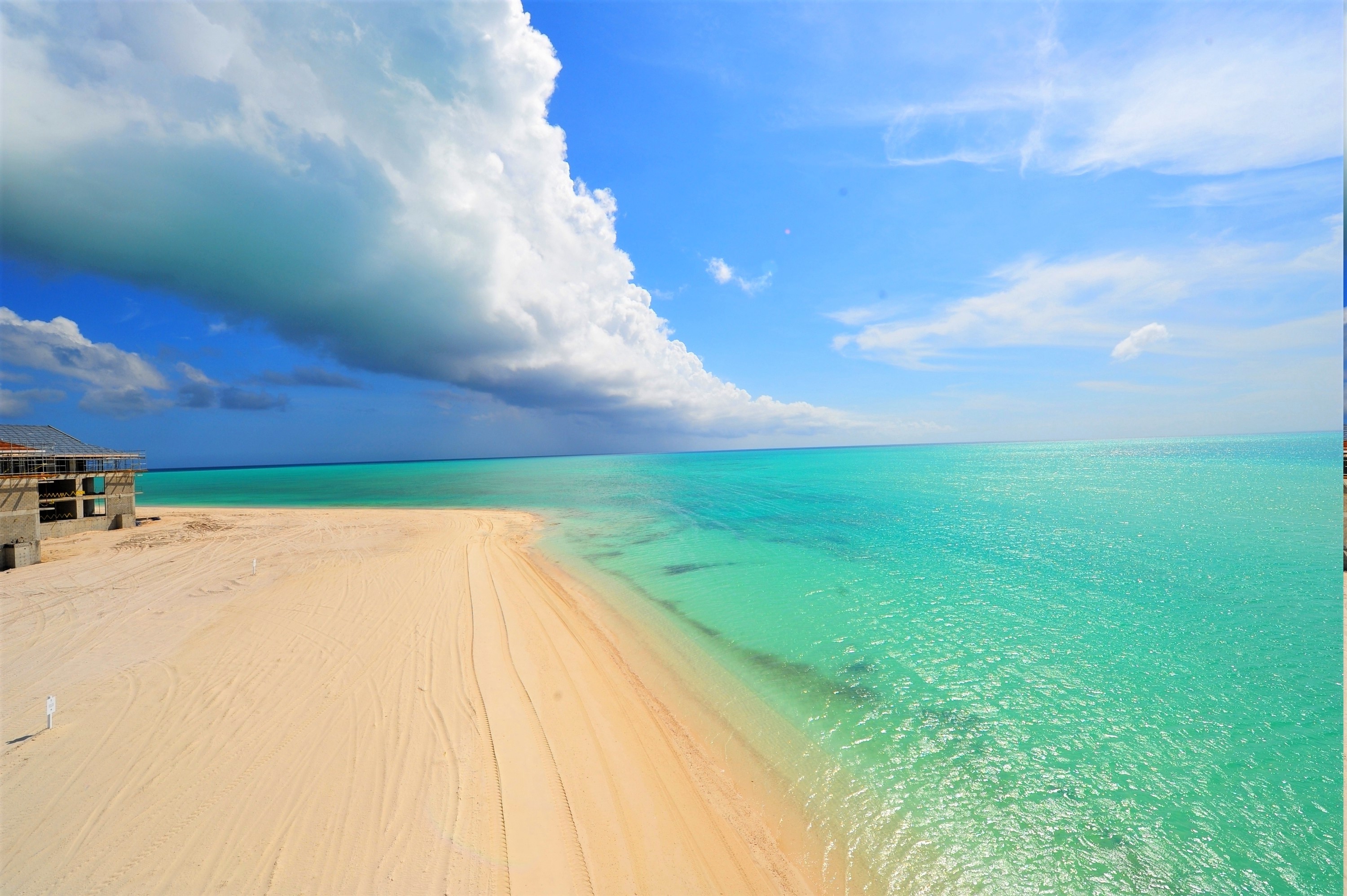 Ocean Sea Turquoise Tropical Cloud Horizon Sand 3000x1996