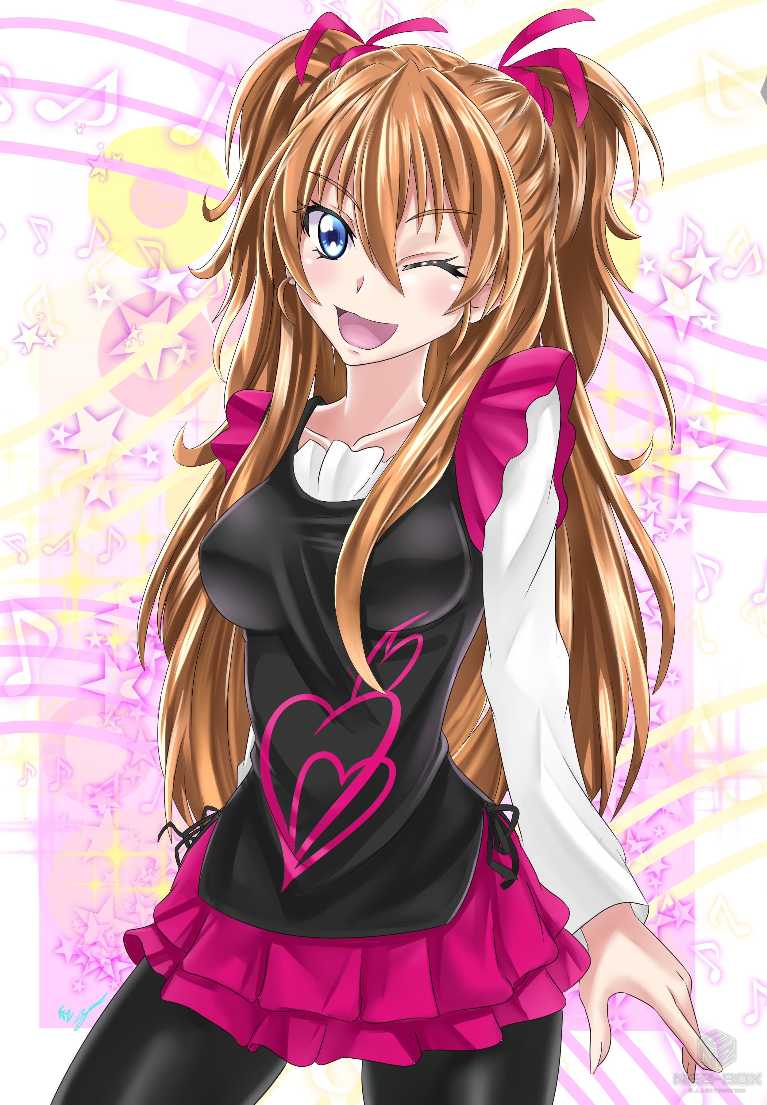 Anime Anime Girls Suite Precure Hojo Hibiki Twintails Long Hair Brunette Artwork Digital Art Fan Art 2500x3600