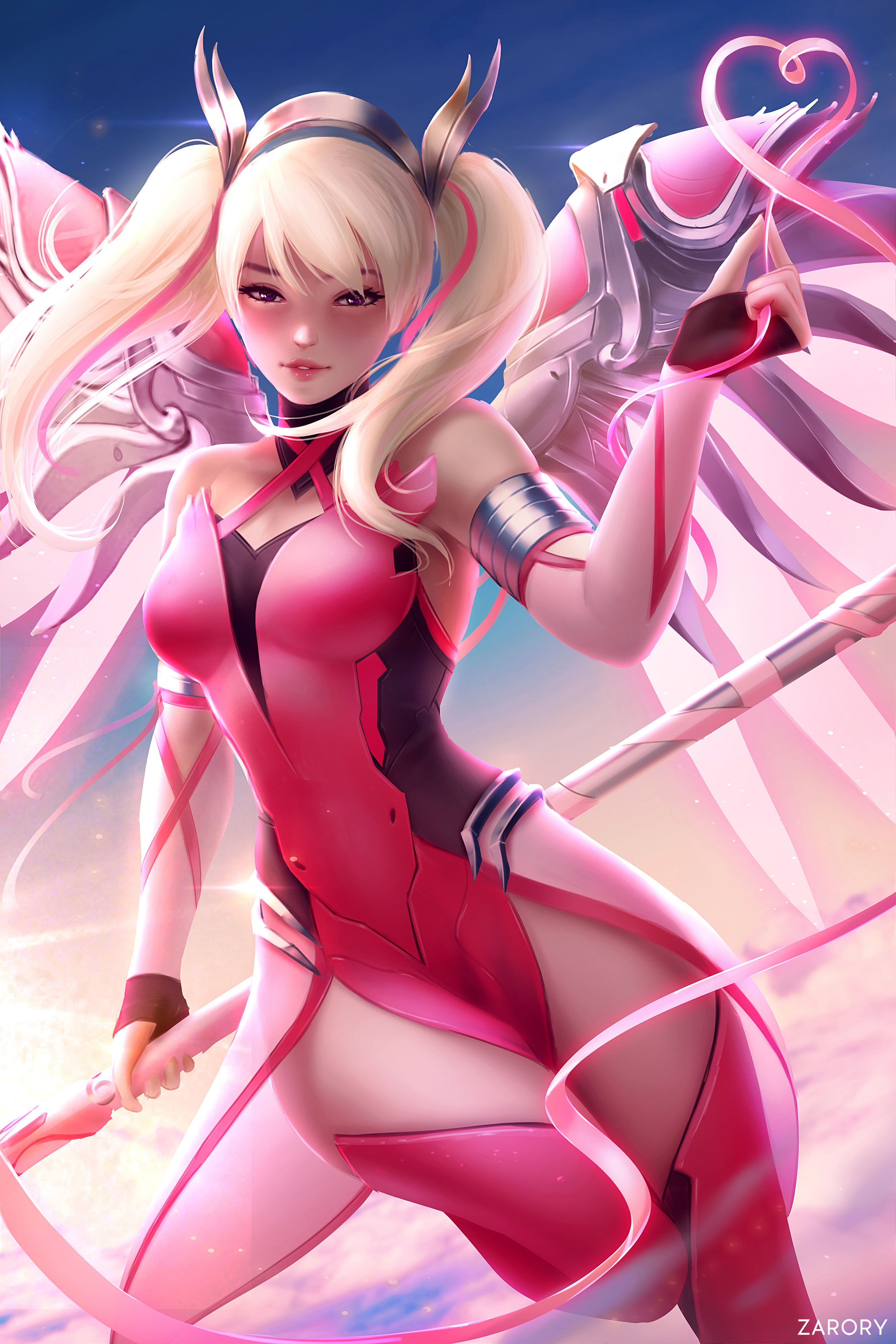 Mercy Overwatch Overwatch Video Games Video Game Girls Video Game Characters Fantasy Girl Looking At 2667x4000