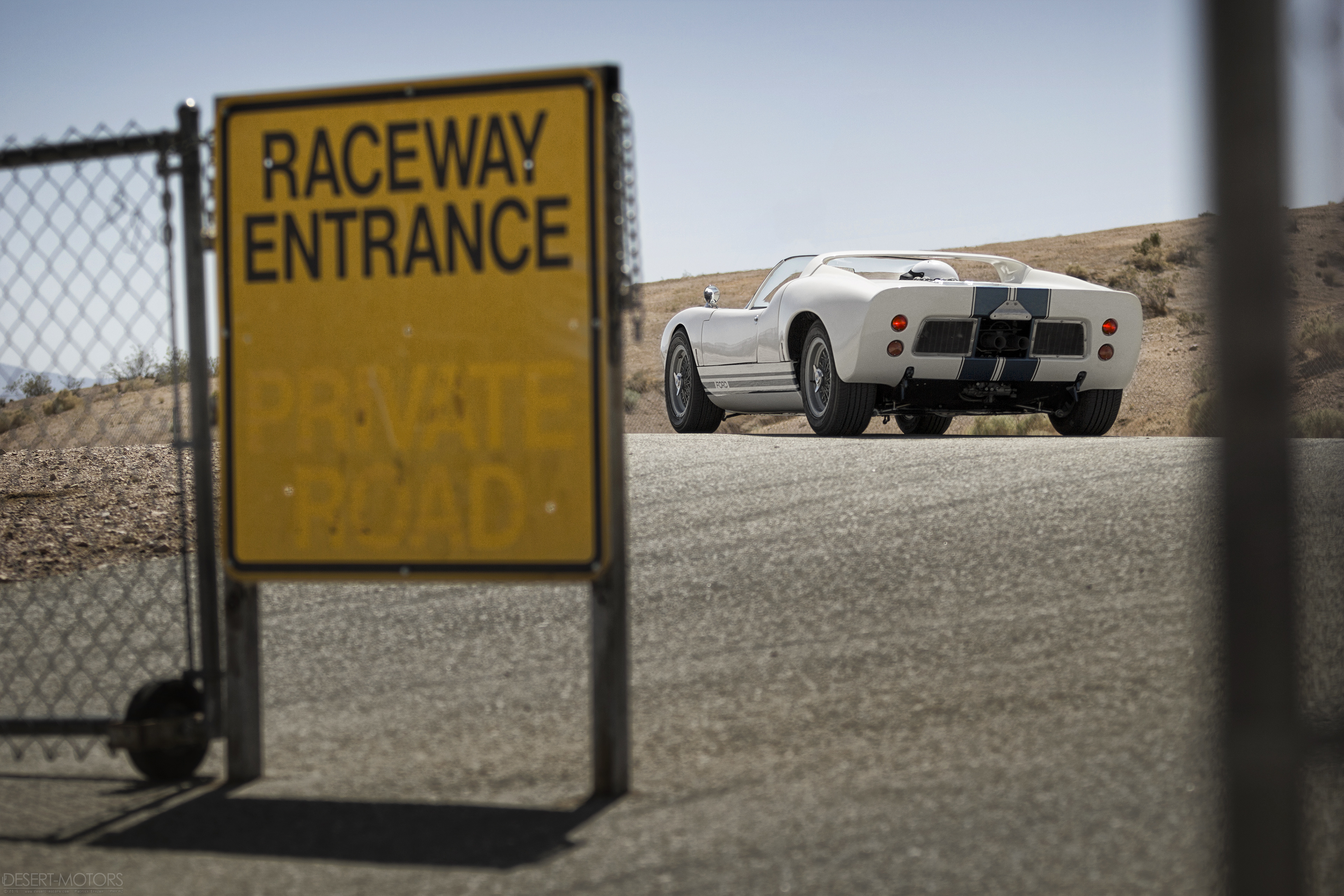 Ford GT40 Prototypes White Cars Race Cars Classic Car Racing Stripes Raceway Race Tracks Desert 3840x2560