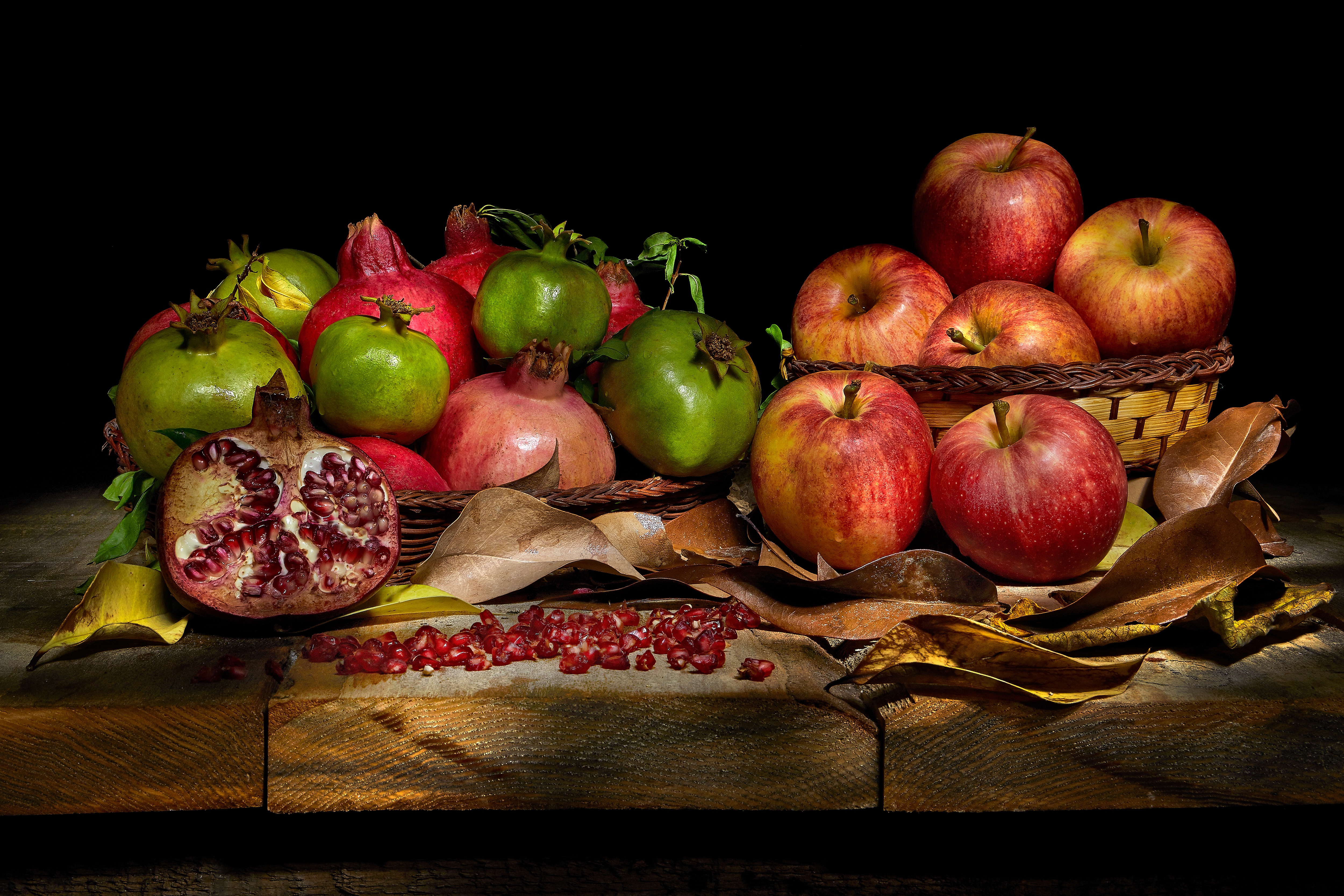 Apple Fruit Pomegranate Still Life 5000x3333