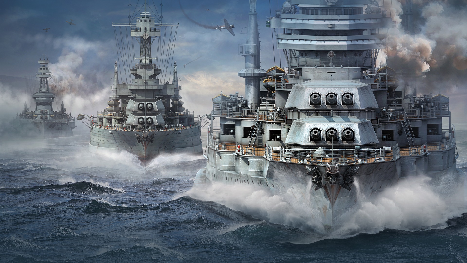 World Of Warships Battleship War Ocean Battle 1920x1080