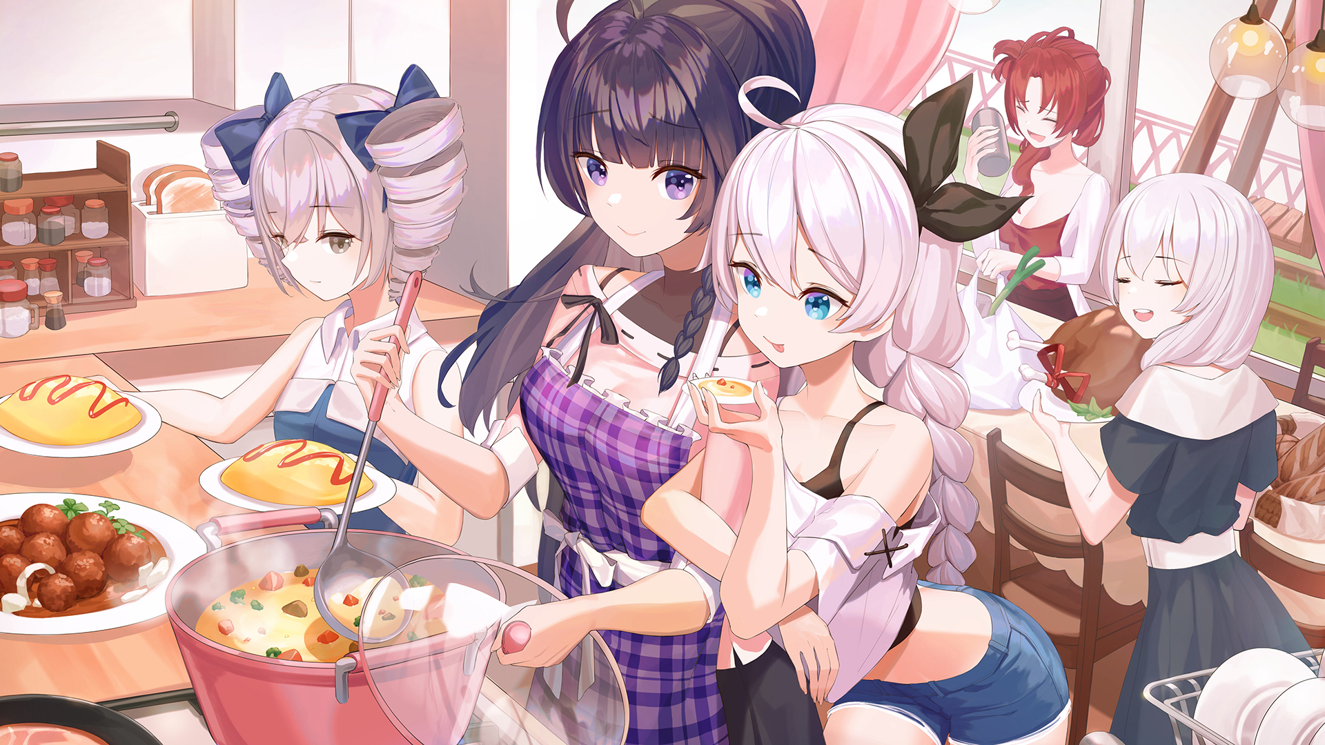 Anime Beauty Anime Girls Anime Food Cooking 1920x1080