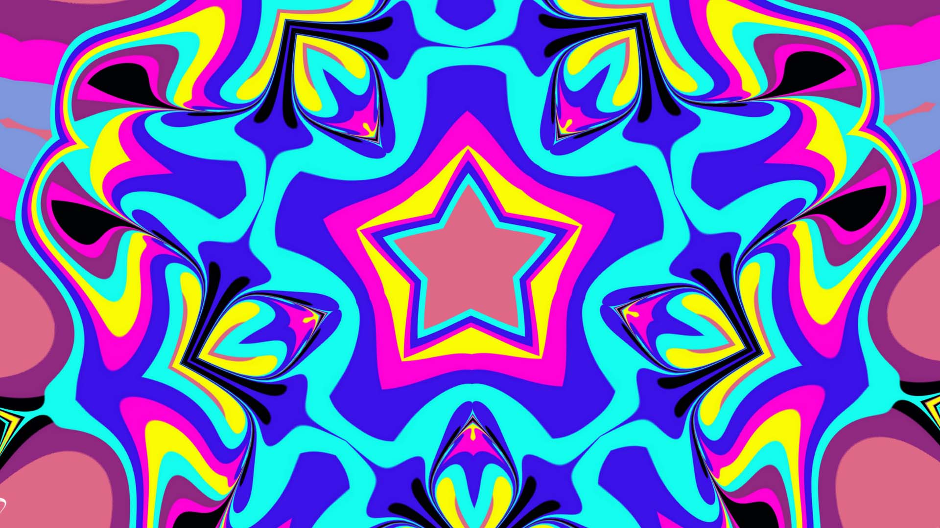 Artistic Digital Art Colors Pattern Shapes Star 1920x1080
