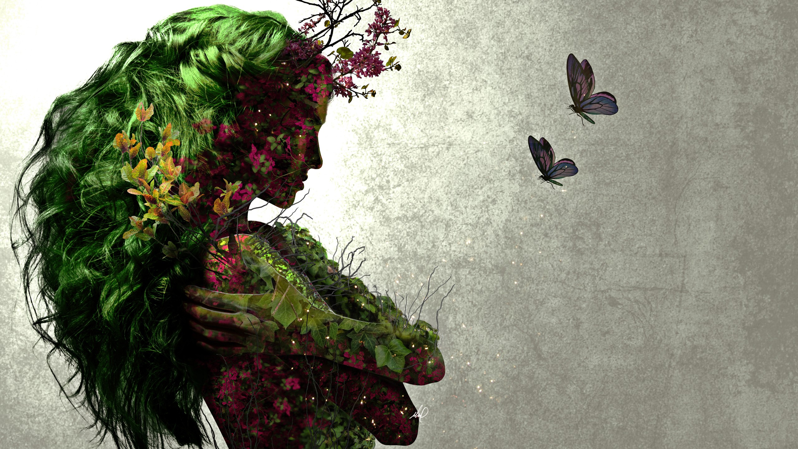 Nature Earth Tree Plant Girl Flower 2560x1440