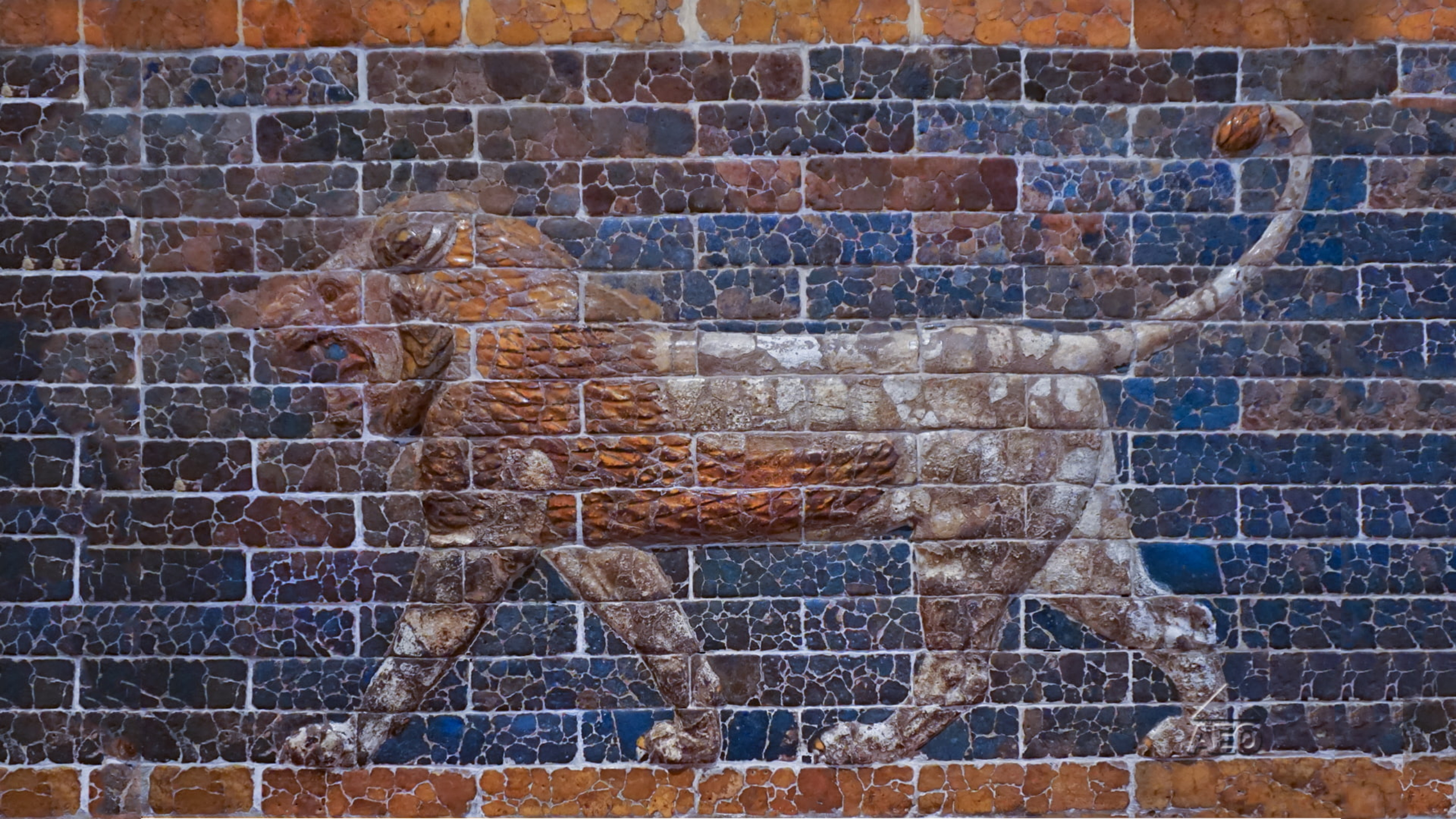 History Historic Lion Iraq Ancient Blue 2560x1440