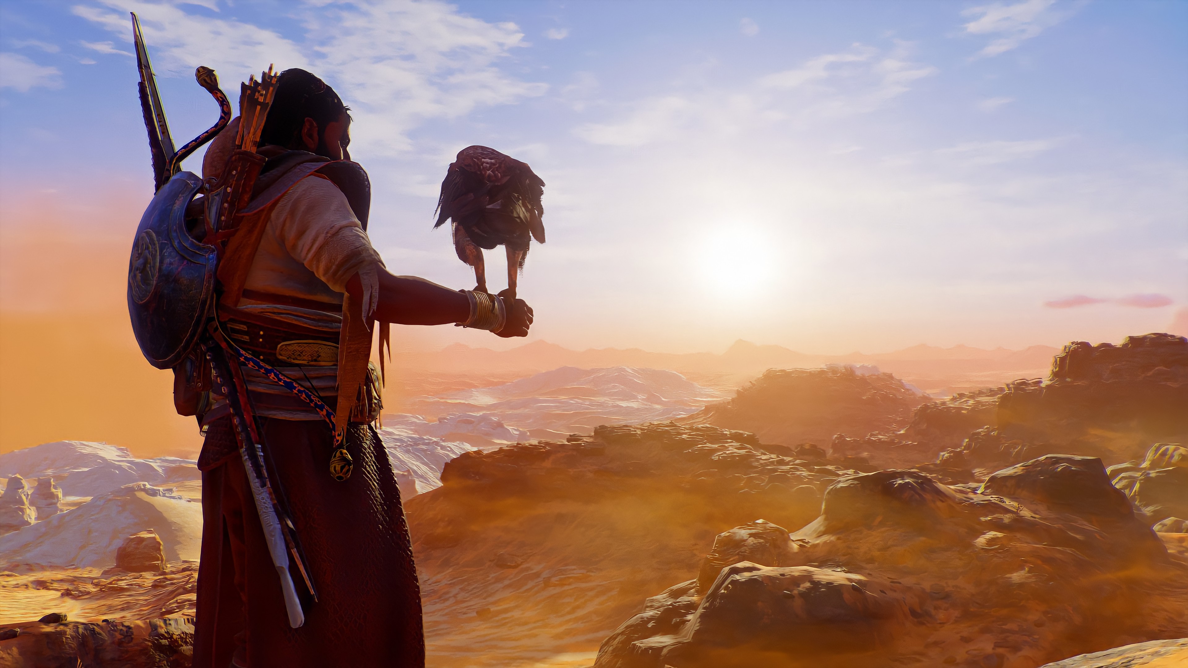 Assassins Creed Origins Bayek Senu Desert Egypt Video Game Man Video Game  Characters Video Games Scr Wallpaper - Resolution:3840x2160 - ID:1238408 -  