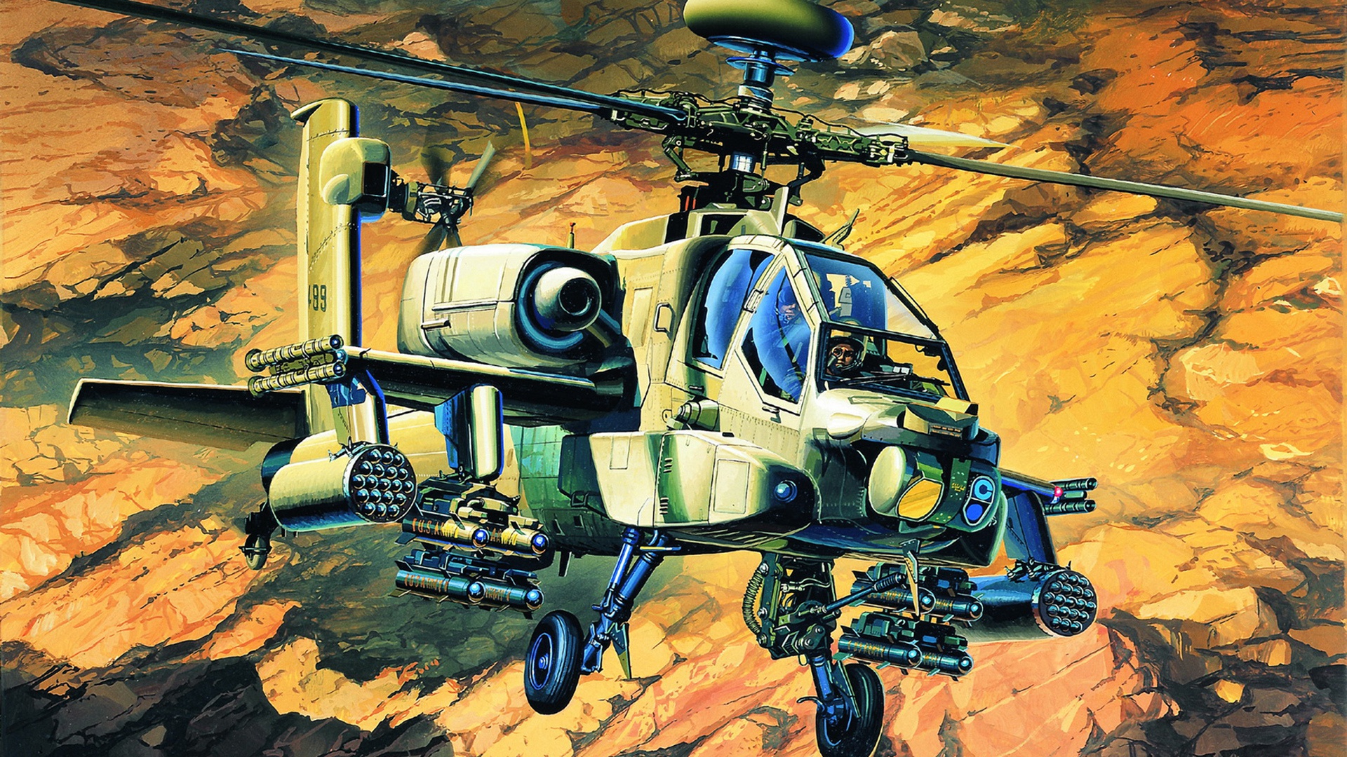 Aircraft Attack Helicopter Boeing Ah 64 Apache Helicopter 1920x1080