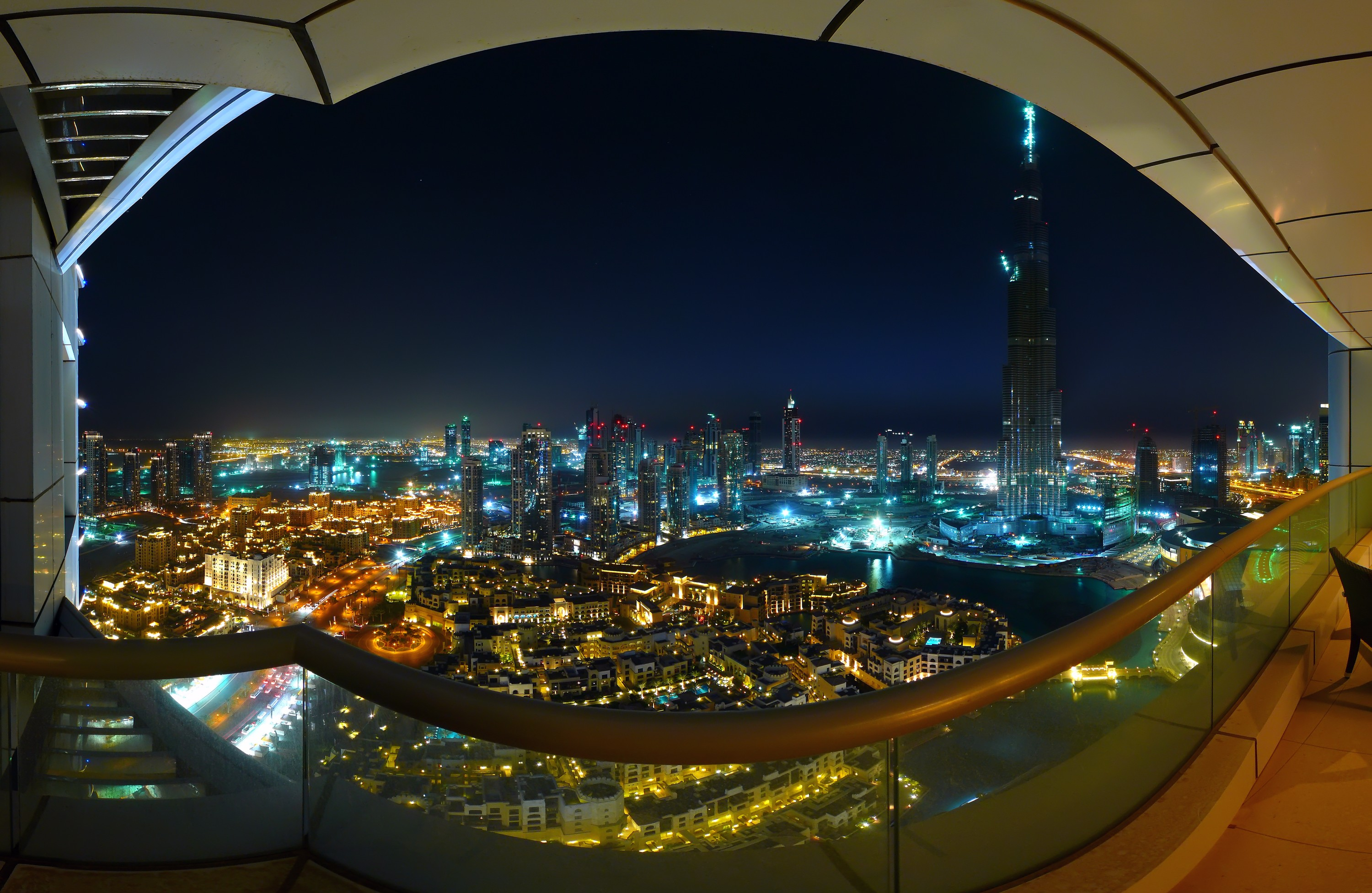 Night Dubai City Lights Cityscape City 3000x1953