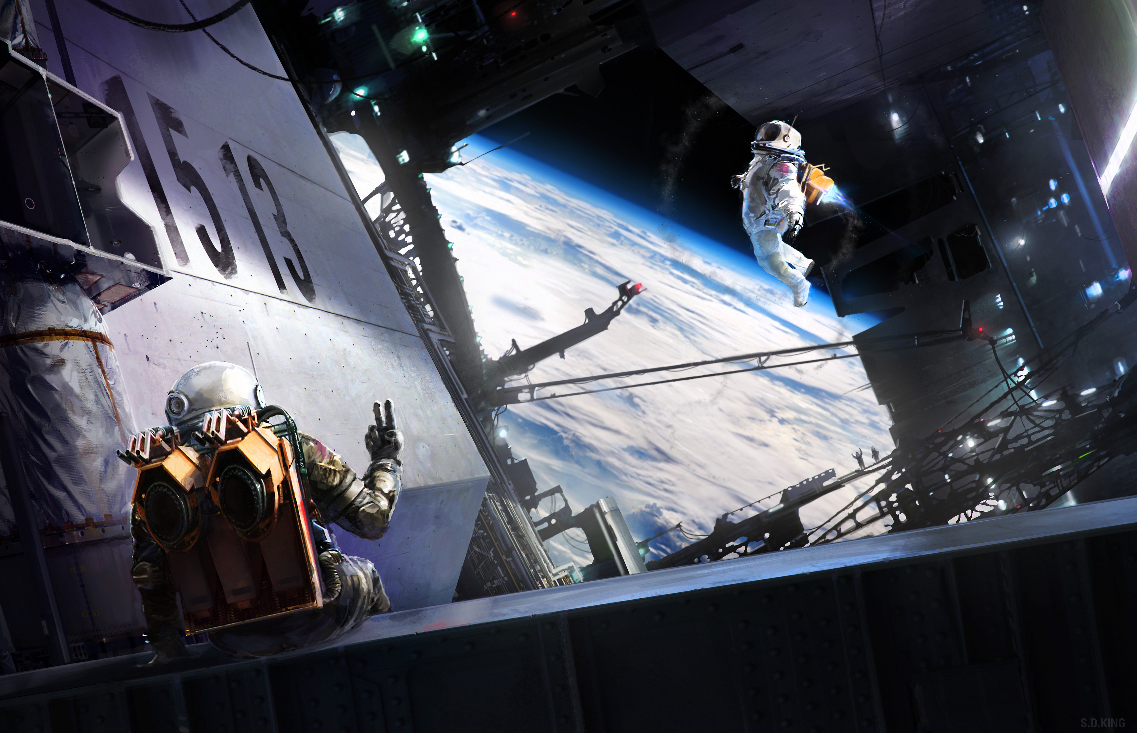 Astronaut Space Artwork Science Fiction 3840x2476