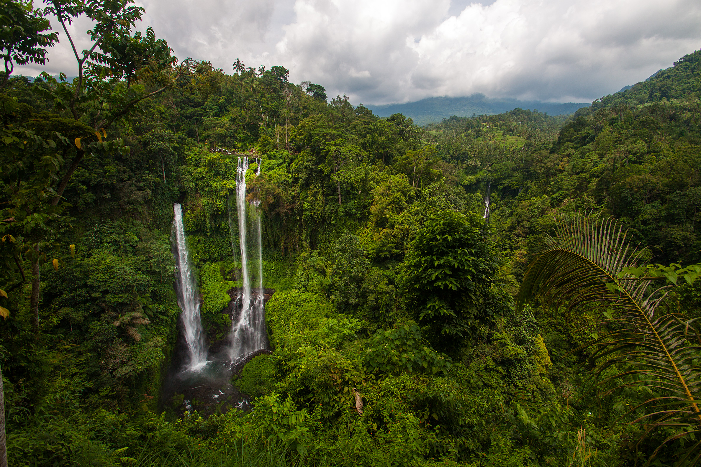 Landscape Indonesia Waterfall Asia Nature Jungle Plants Trees 2376x1584