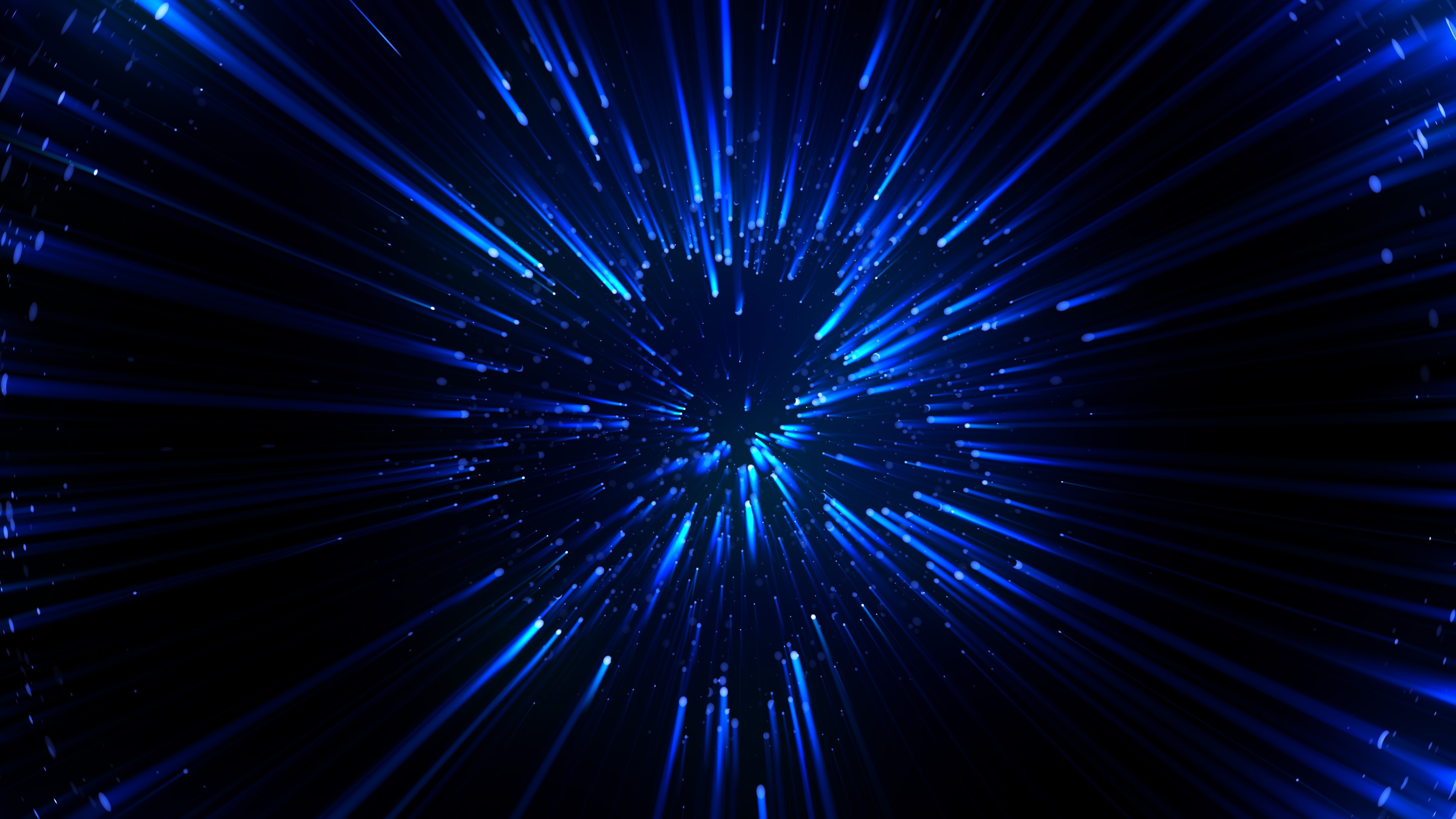 Abstract Blue Shiny Bright Digital Art Dark Lights Stars Glowing 5000x2813