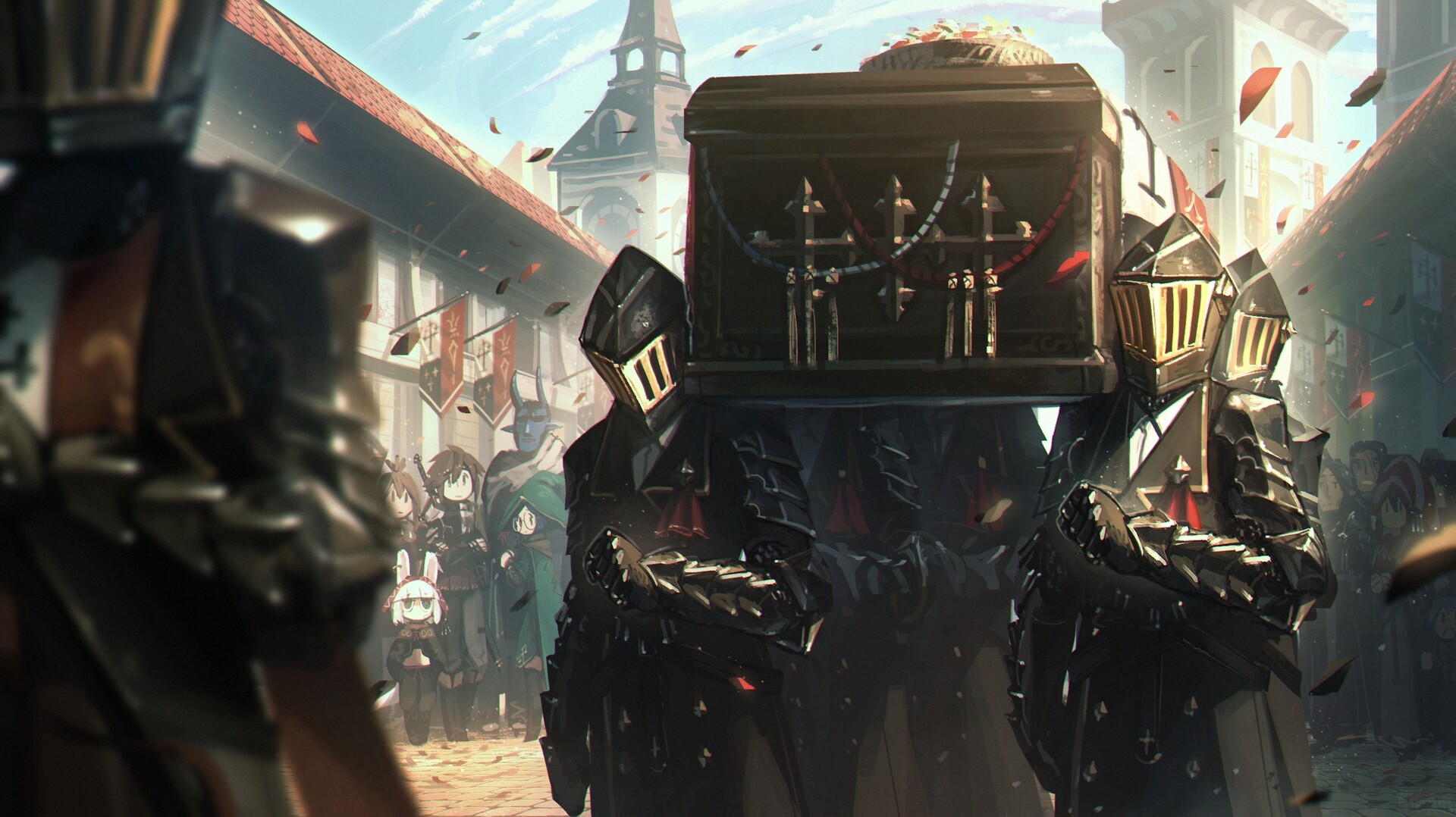 Digital Art Fantasy Art Porforever Fantasy Armor Coffins Fantasy City Funeral 1920x1078