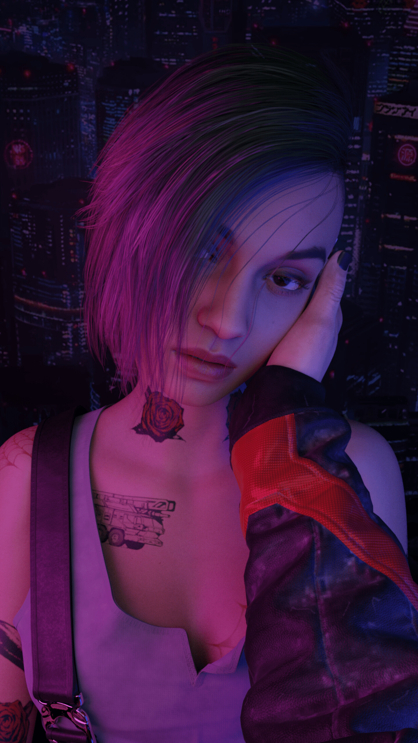 Danila Shade Short Hair Looking At Viewer Tattoo Women Portrait Display Vertical Video Game Girls Vi 1440x2560