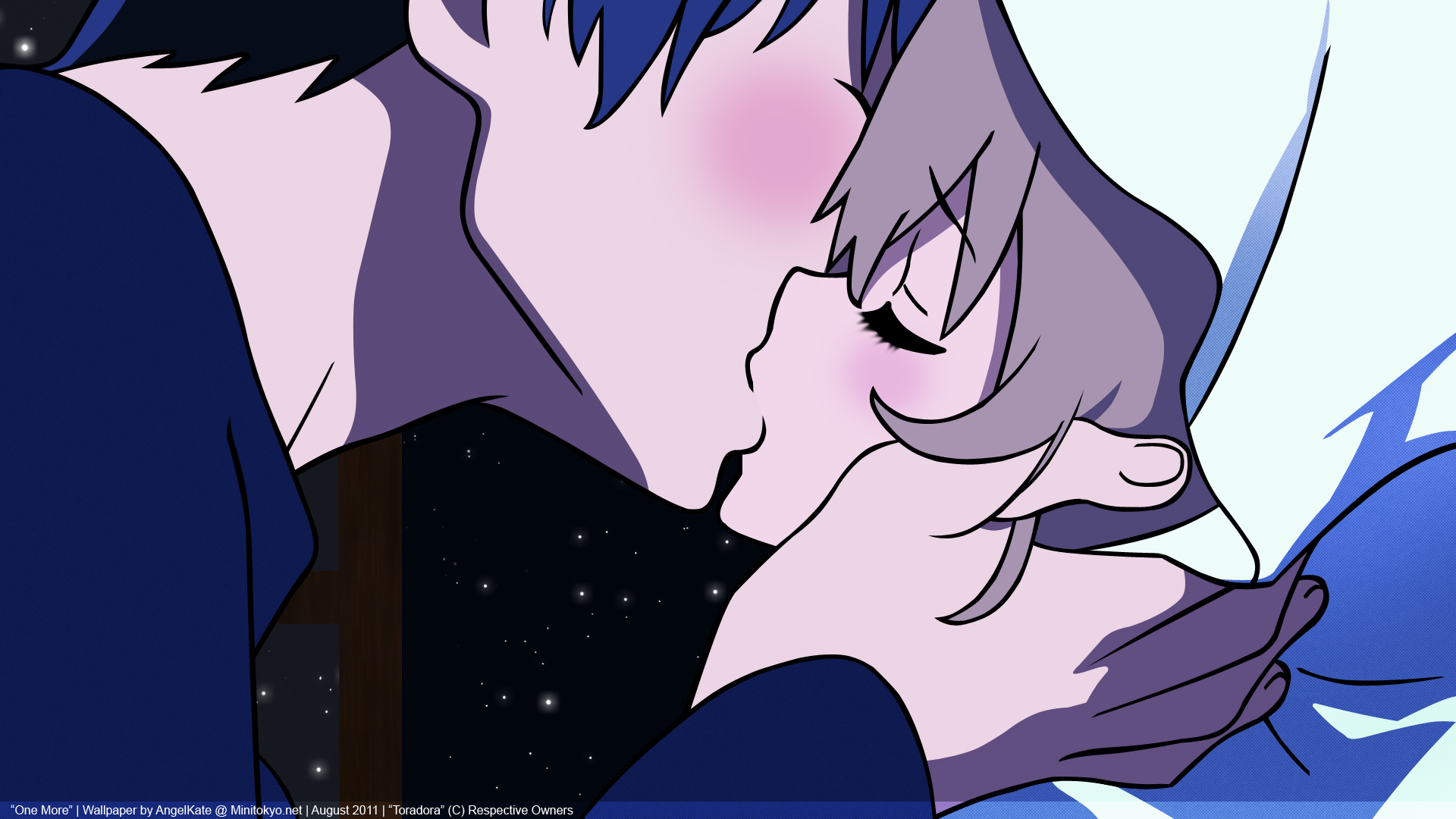 Toradora Aisaka Taiga Takasu Ryuuji Anime Anime Girls Anime Boys Couple Kissing 1920x1080