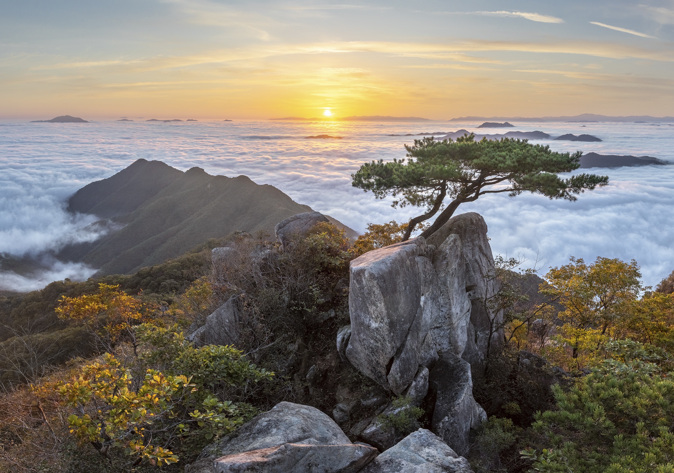Cloud Horizon Landscape Nature South Korea 2159x1517