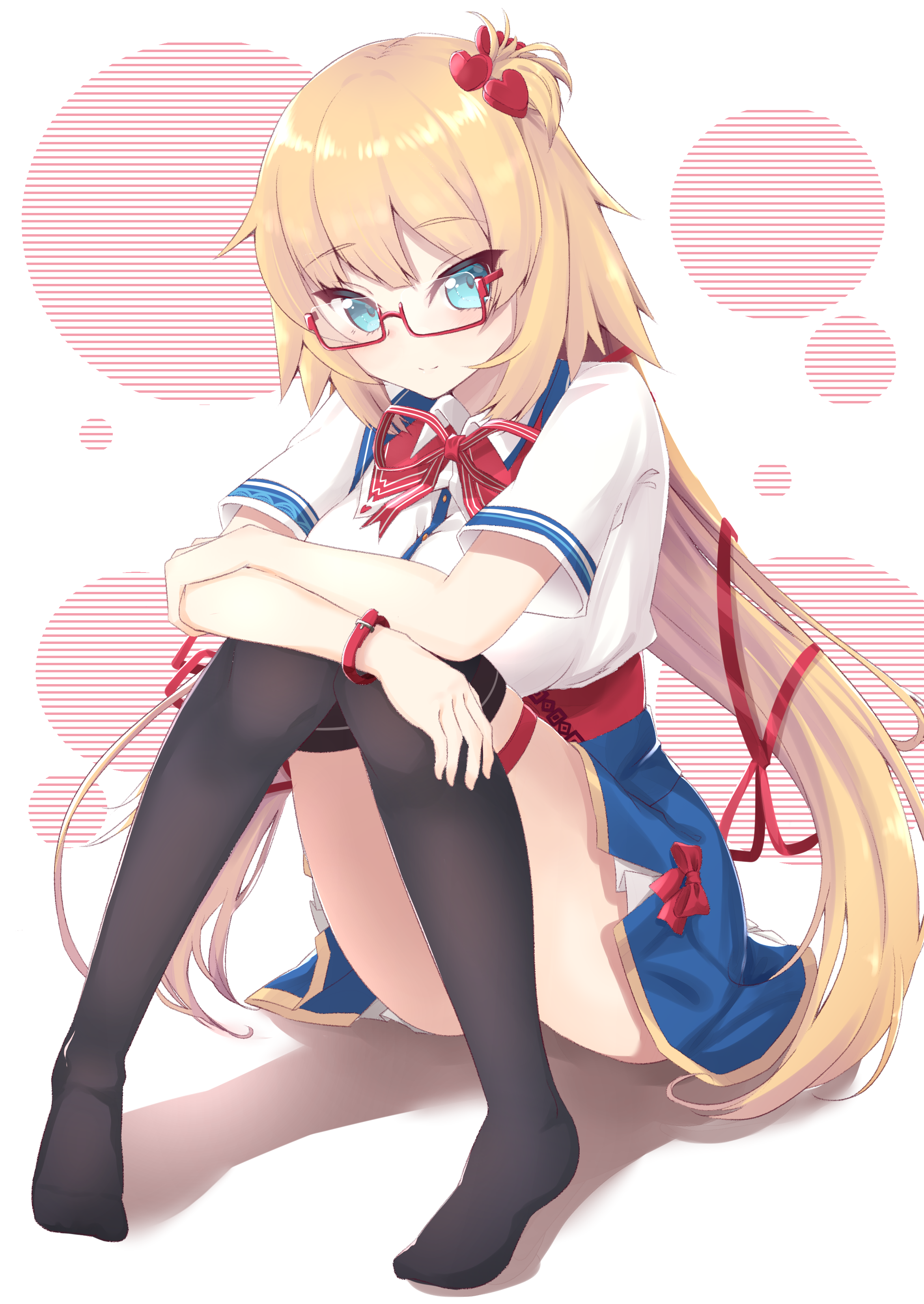 2D Anime Anime Girls Digital Digital Art Looking At Viewer Pixiv Kawaii Glasses Skirt 2343x3307