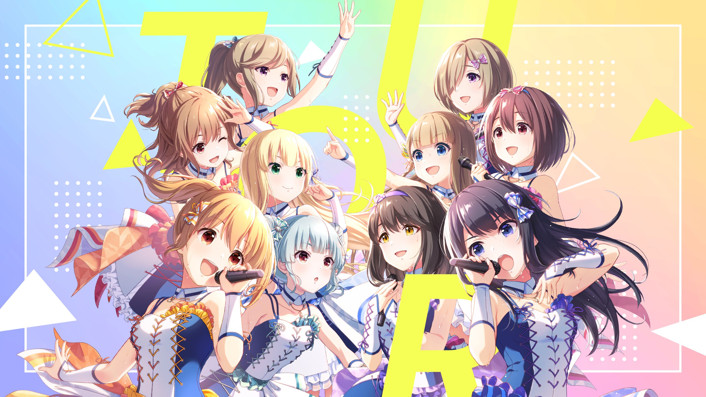 Anime Anime Girls Microphone Music Singing Idoly Pride 2880x1620