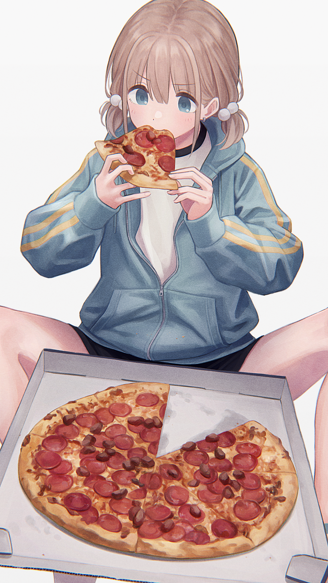 Anime Anime Girls The Idolmaster Shiny Colors Serizawa Asahi Vertical Pizza  Eating Anime Girls Eatin Wallpaper - Resolution:1076x1914 - ID:1266749 -  