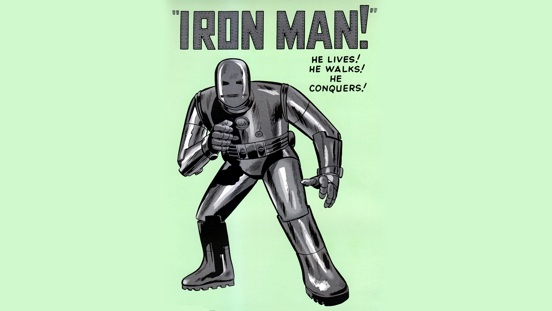 Marvel Comics Iron Man Green Background Comics 1920x1080
