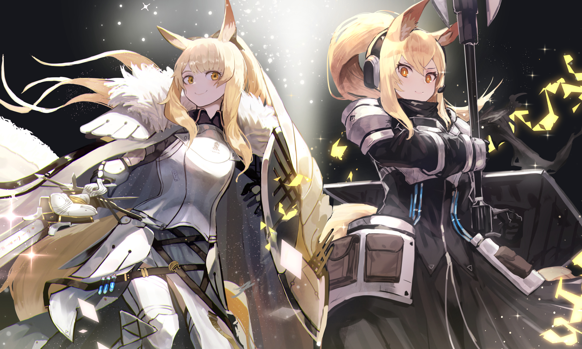 Anime Anime Girls Arknights Blemishine Arknights Nearl Arknights Animal Ears Blonde 1985x1191