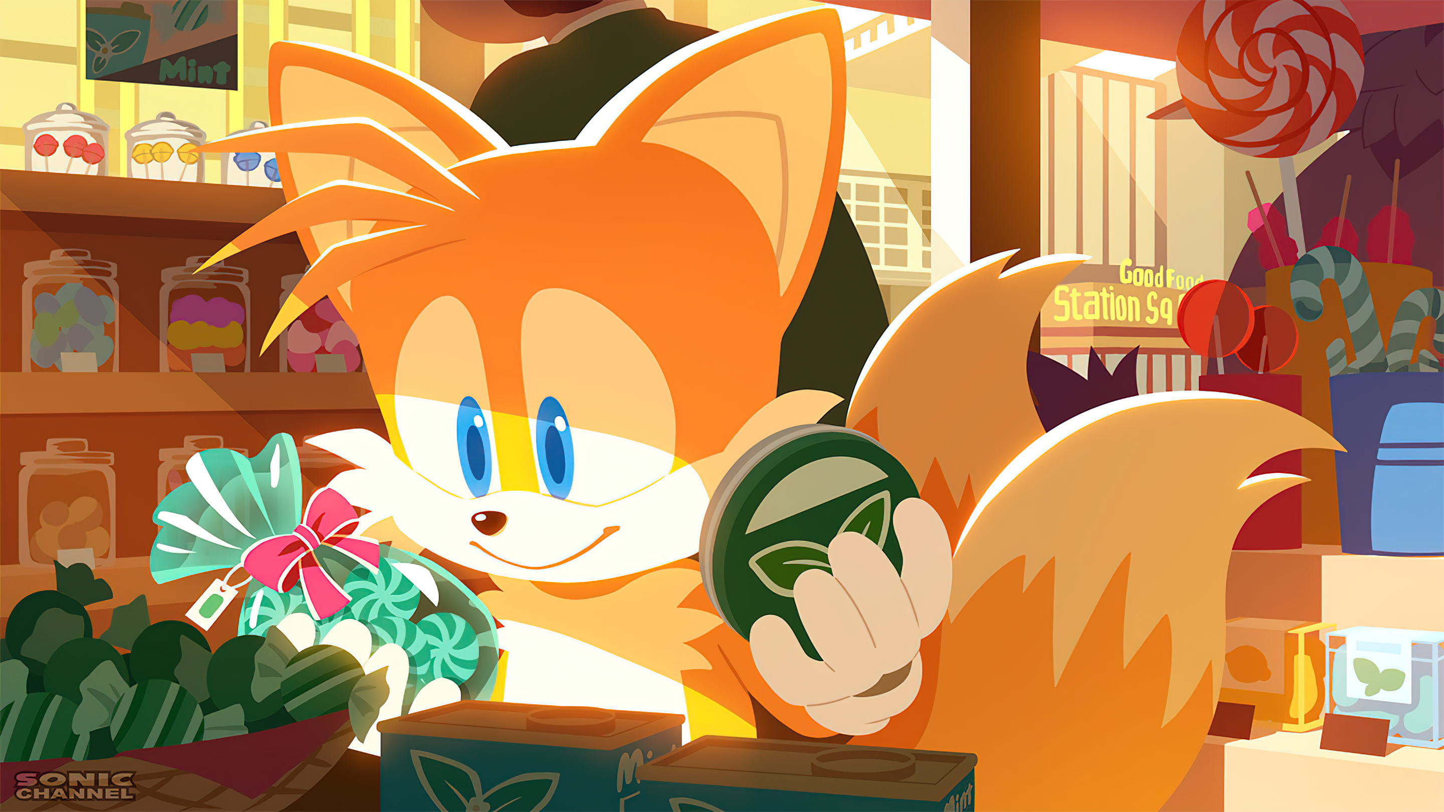 Sonic Sonic The Hedgehog Tails Character Fox Sega Video Game Art Comic Art Candy Shopping Stores Lol 2880x1620