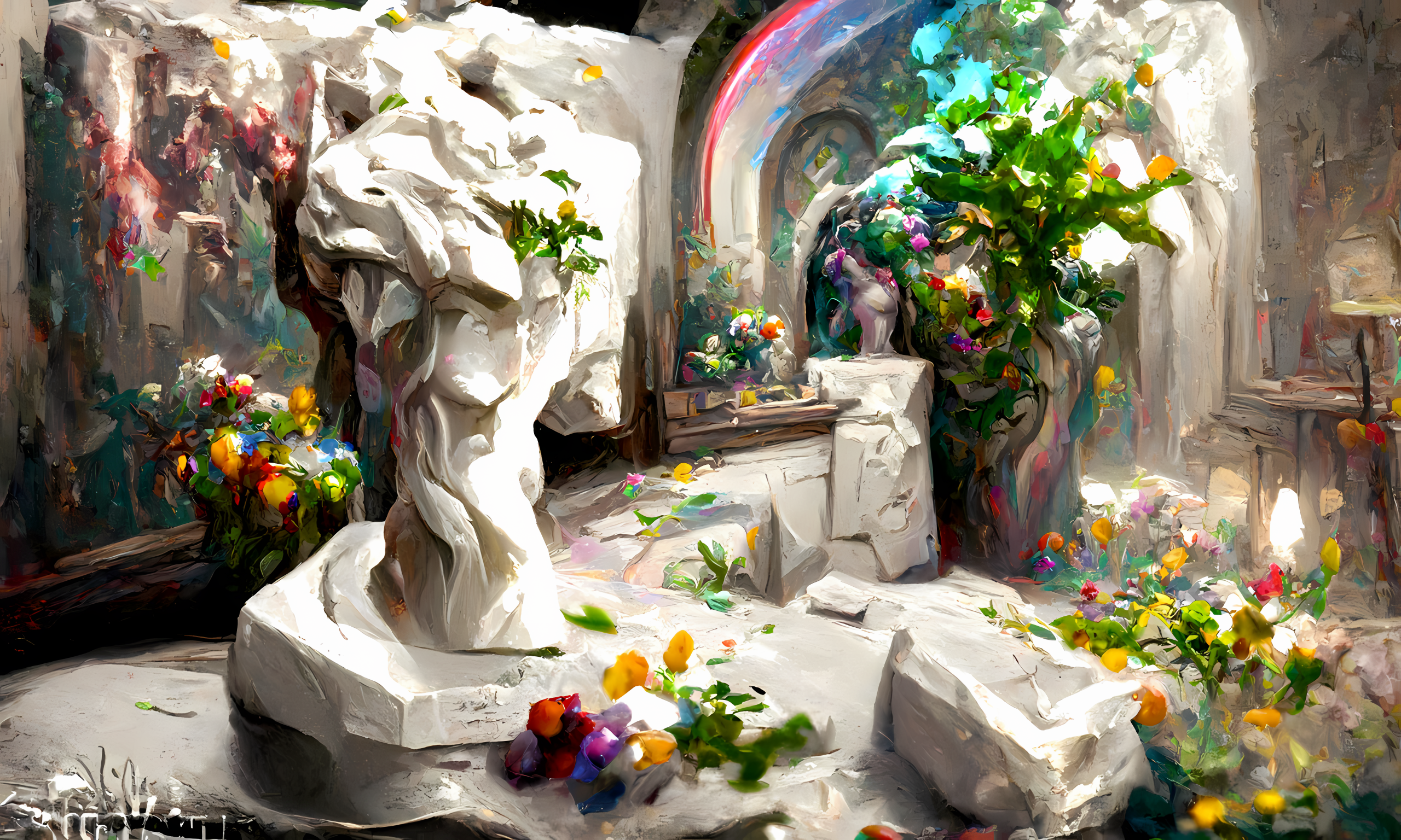Sculpture Flowers Artwork 2560x1536