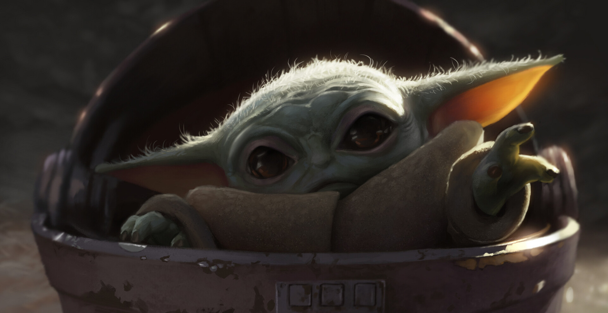The Mandalorian Star Wars Baby Yoda Grogu Digital Art 2100x1080