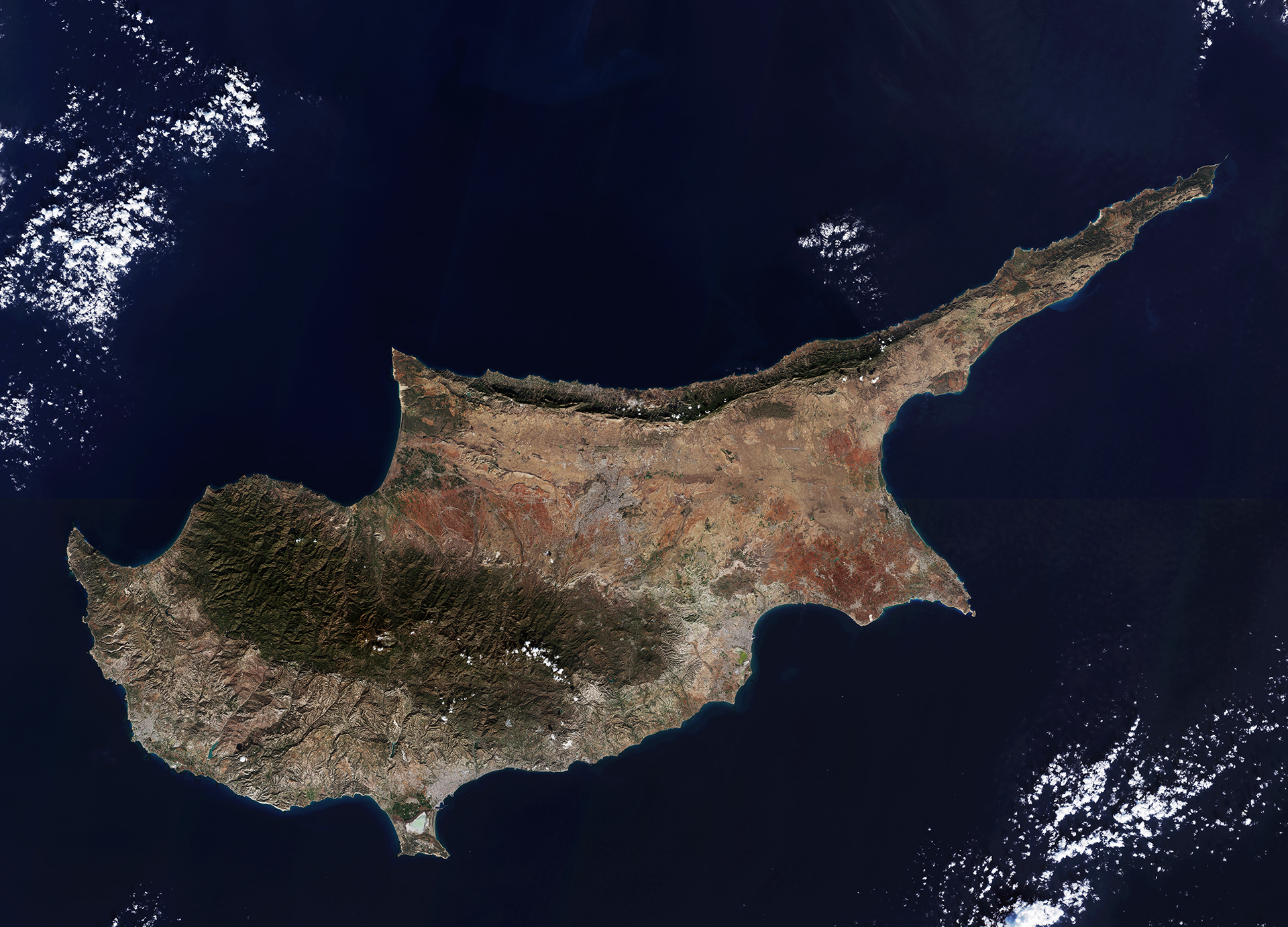 ESA Island Sea Clouds Cyprus Photography Nature Satellite Imagery Desert Peninsula Mountains 1920x1382