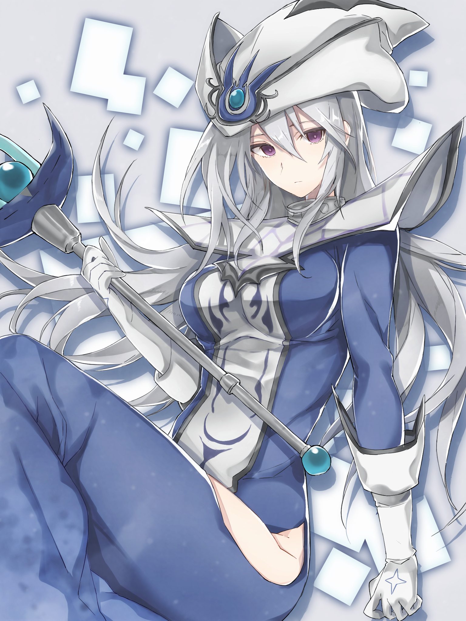 Anime Anime Girls Yu Gi Oh Silent Magician Witch Witch Hat Long Hair White Hair 1536x2048