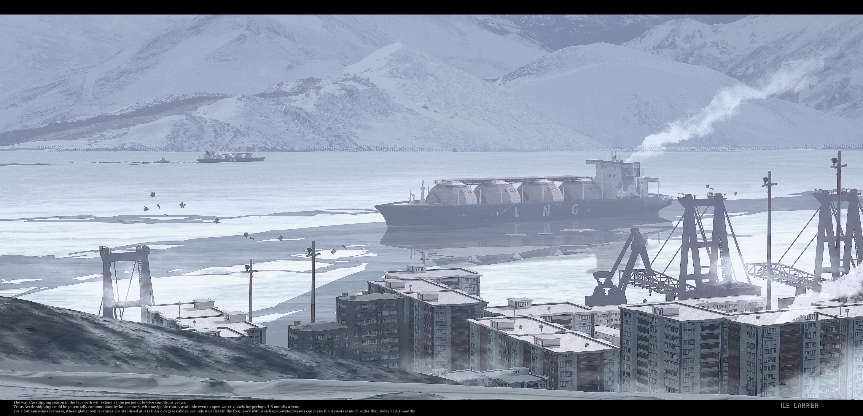 Anime Digital Art Artwork 2D Portrait Haguruma Dock Oil Tanker Snow 2910x1404