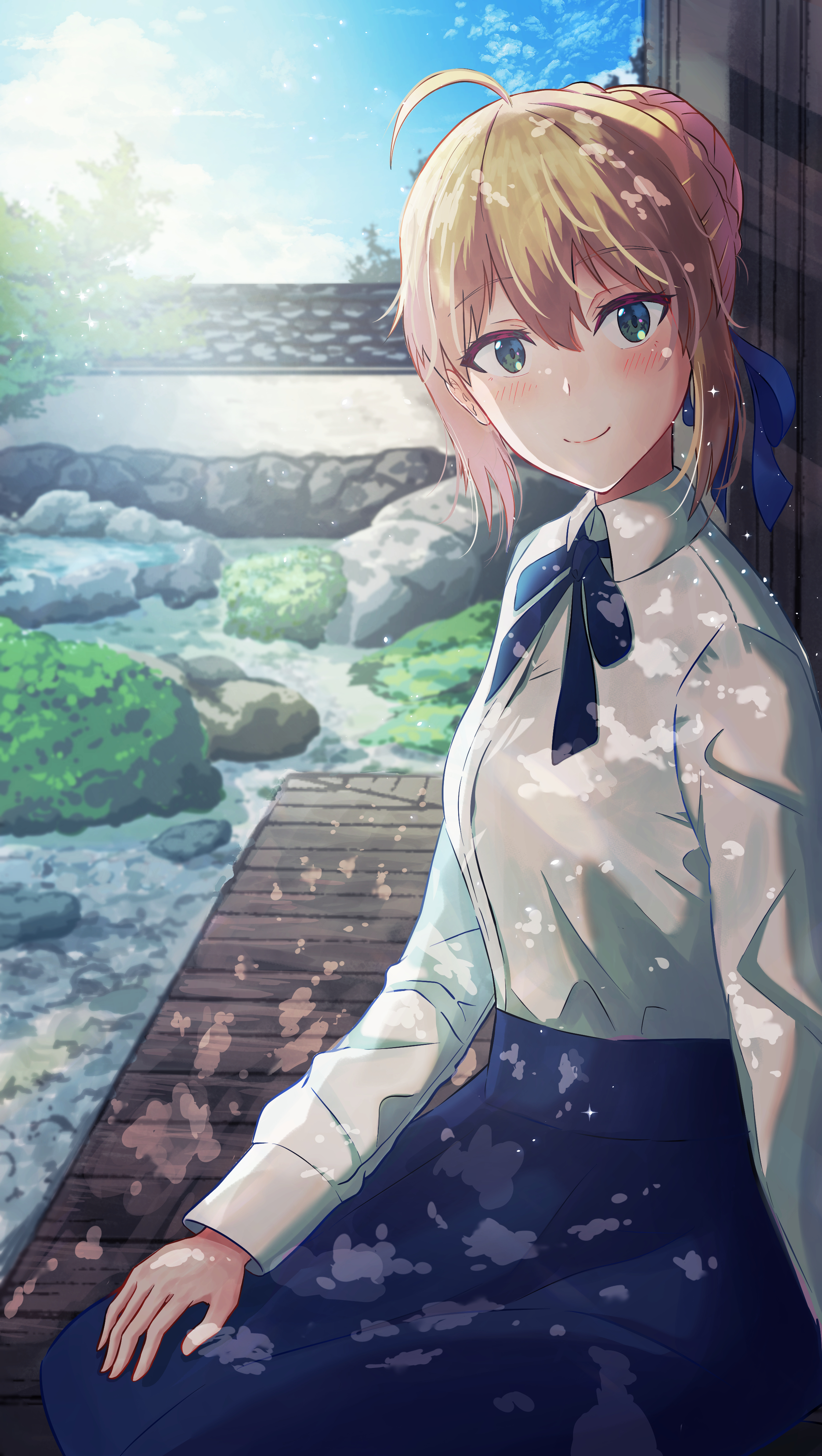 Anime Anime Girls White Shirt Blue Skirt Fate Series Fate Stay Night Fate Grand Order Artoria Pendra 2239x3967