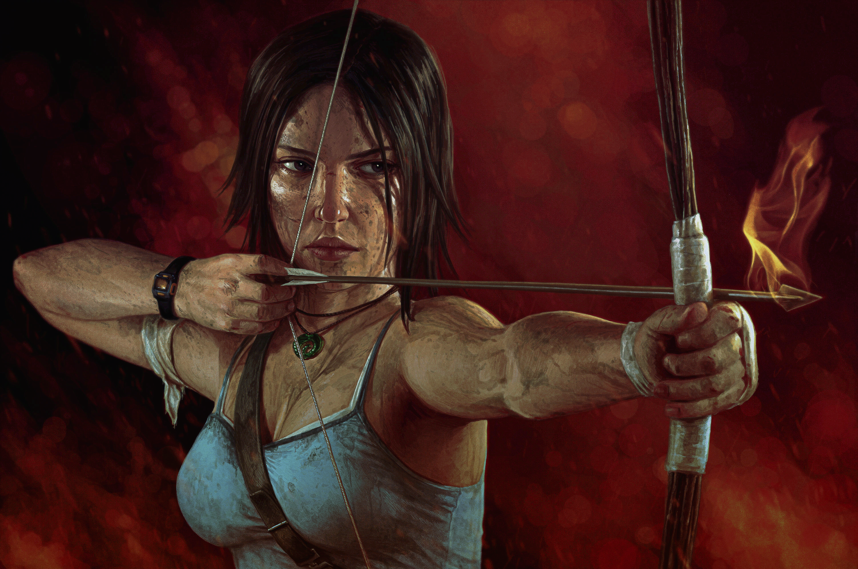 Lara Croft Tomb Raider Tomb Raider 2013 Arrows Young Woman Game Characters Video Game Characters Bow 3007x1995