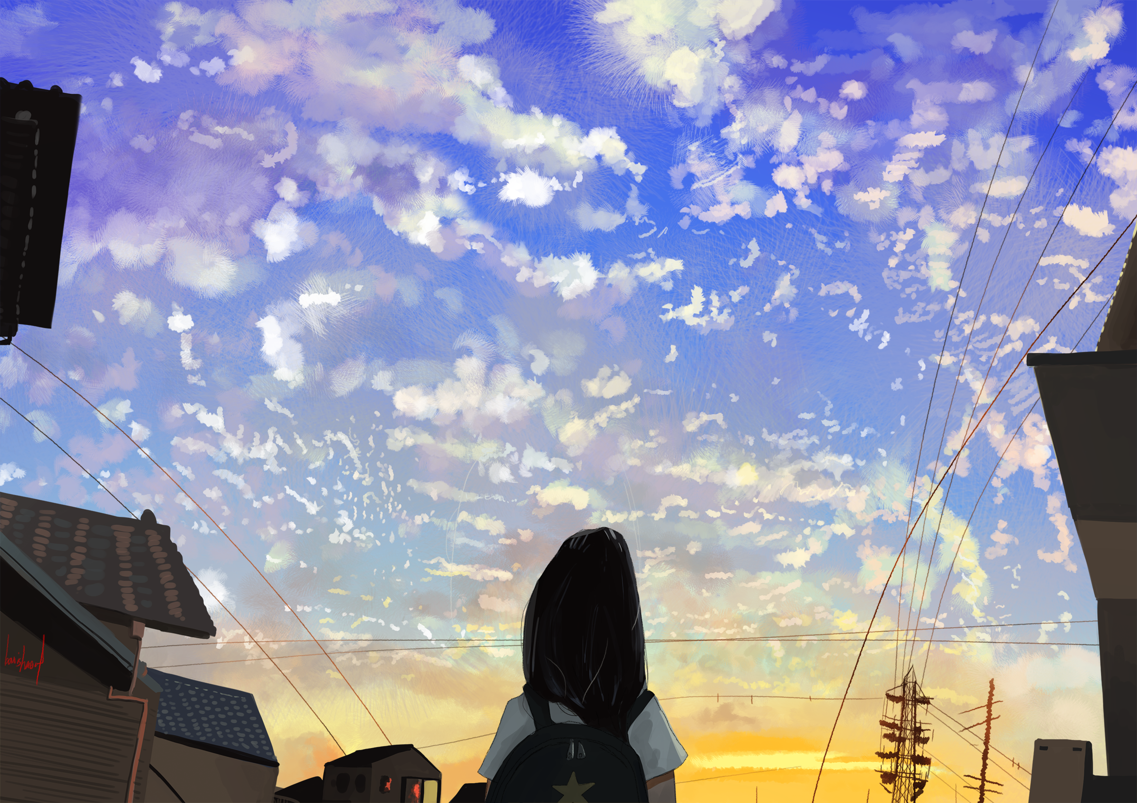 Cloud Schoolgirl Sky Sunset 2339x1653