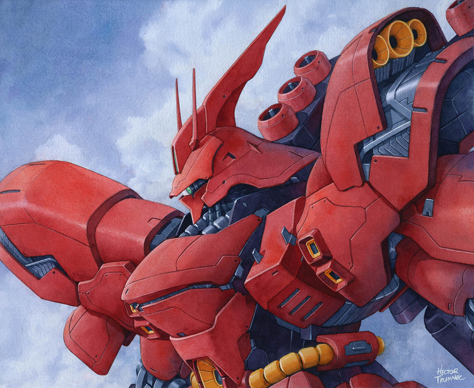 Anime Robot Mobile Suit Mobile Suit Gundam Chars Counterattack Super Robot Wars Sazabi Artwork Digit 1622x1328