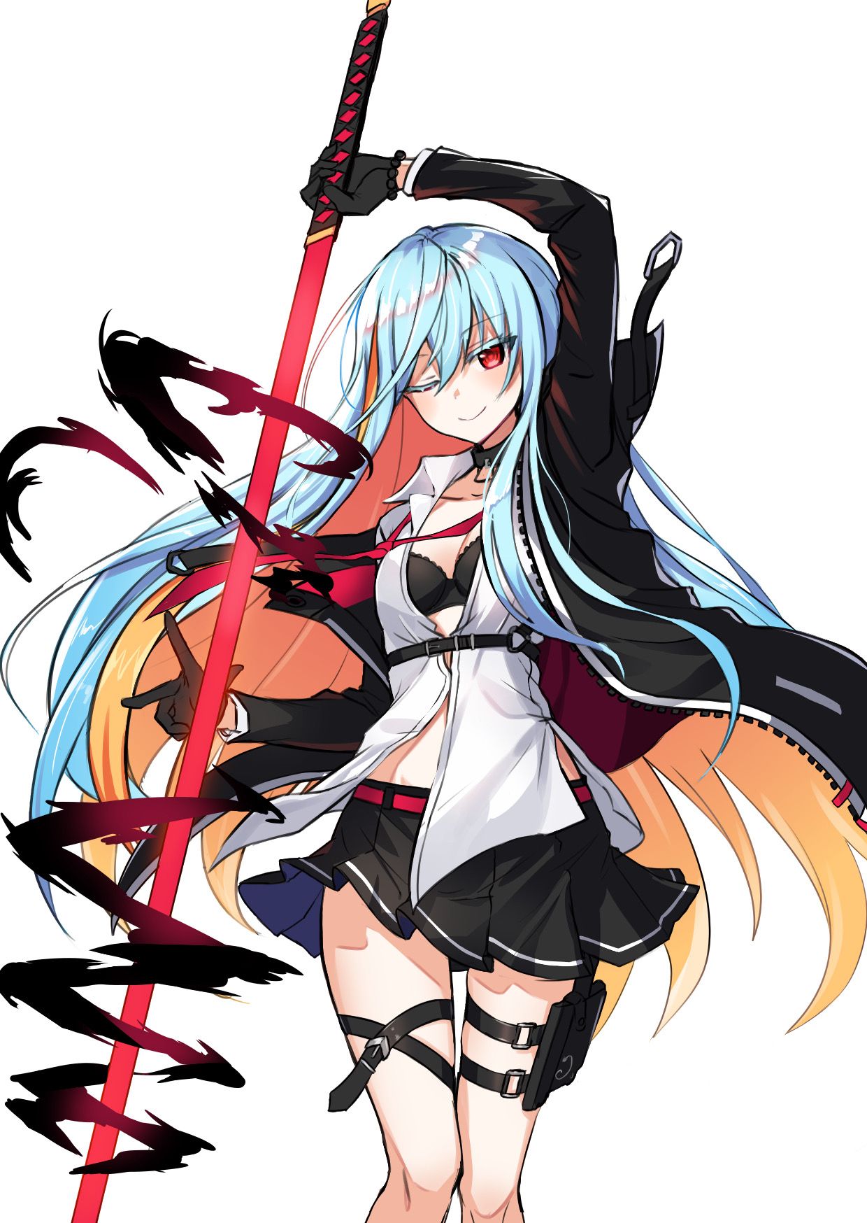 Counter Side Anime Girls Sword Weapon Multi Colored Hair 1240x1748