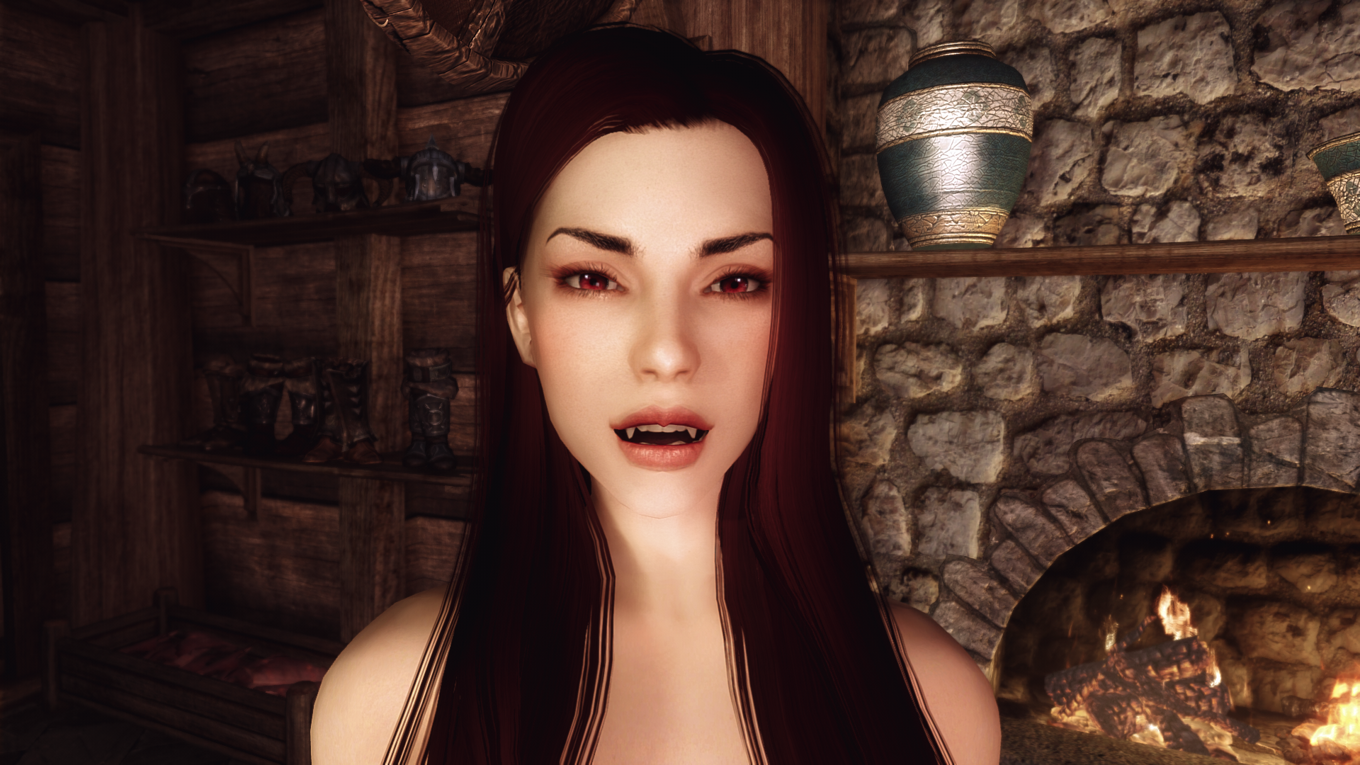 The Elder Scrolls V Skyrim Modding Serana Vampire Video Game Fangs 1920x1080