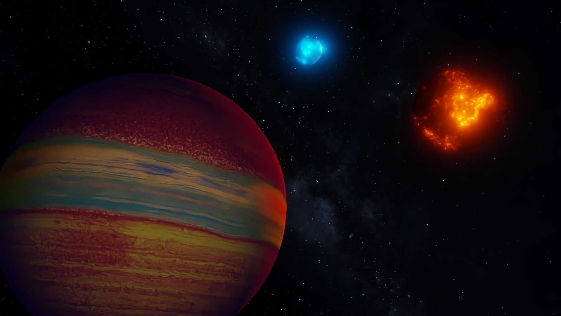 Space Space Art Blender 3D Graphics Gas Giant Sun Red Sun 1920x1080