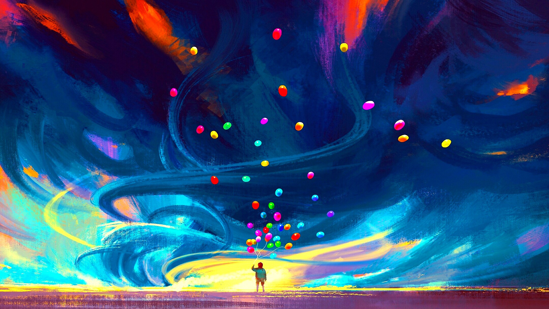 Sky Colorful Balloon 1920x1080