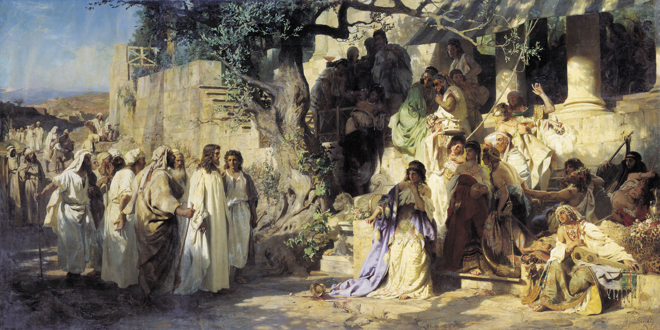 Classic Art Jesus Christ Christianity Artwork Painting Religious 12 Apostles 2199x1100