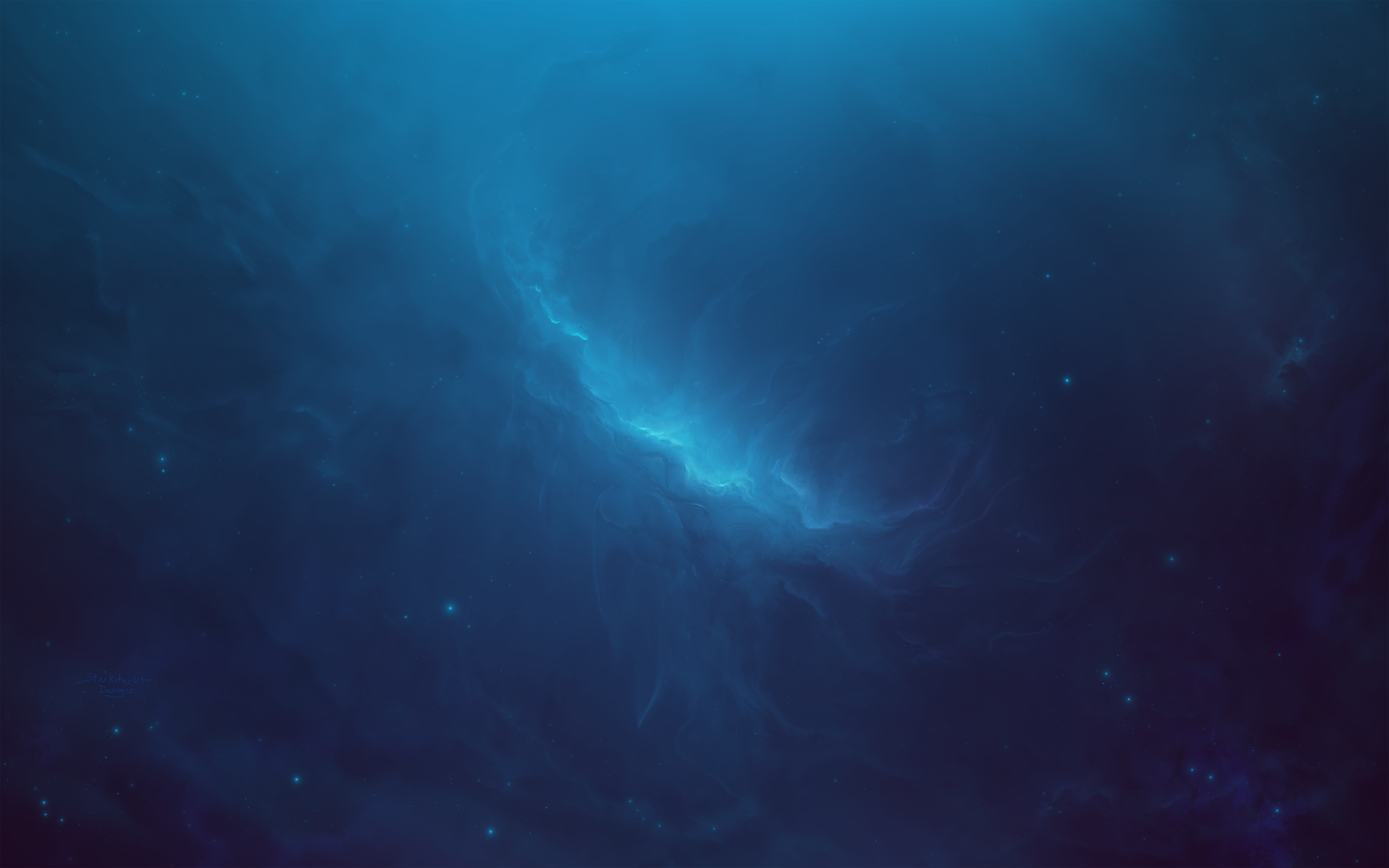 Starkiteckt Space Nebula Blue 5120x3200