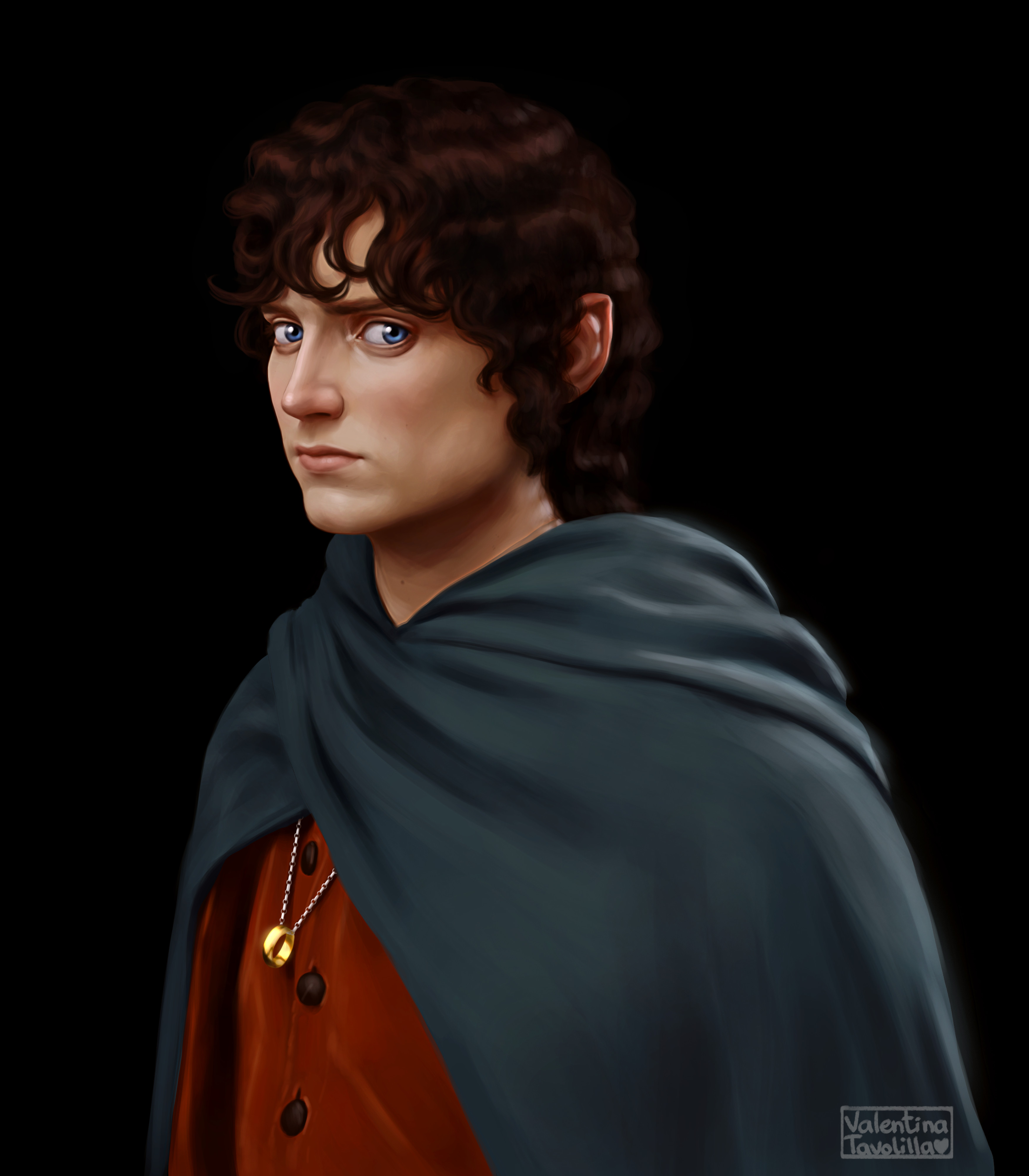 Frodo Baggins Elijah Wood The Lord Of The Rings Middle Earth Portrait Portrait Display Looking At Vi 3500x4000