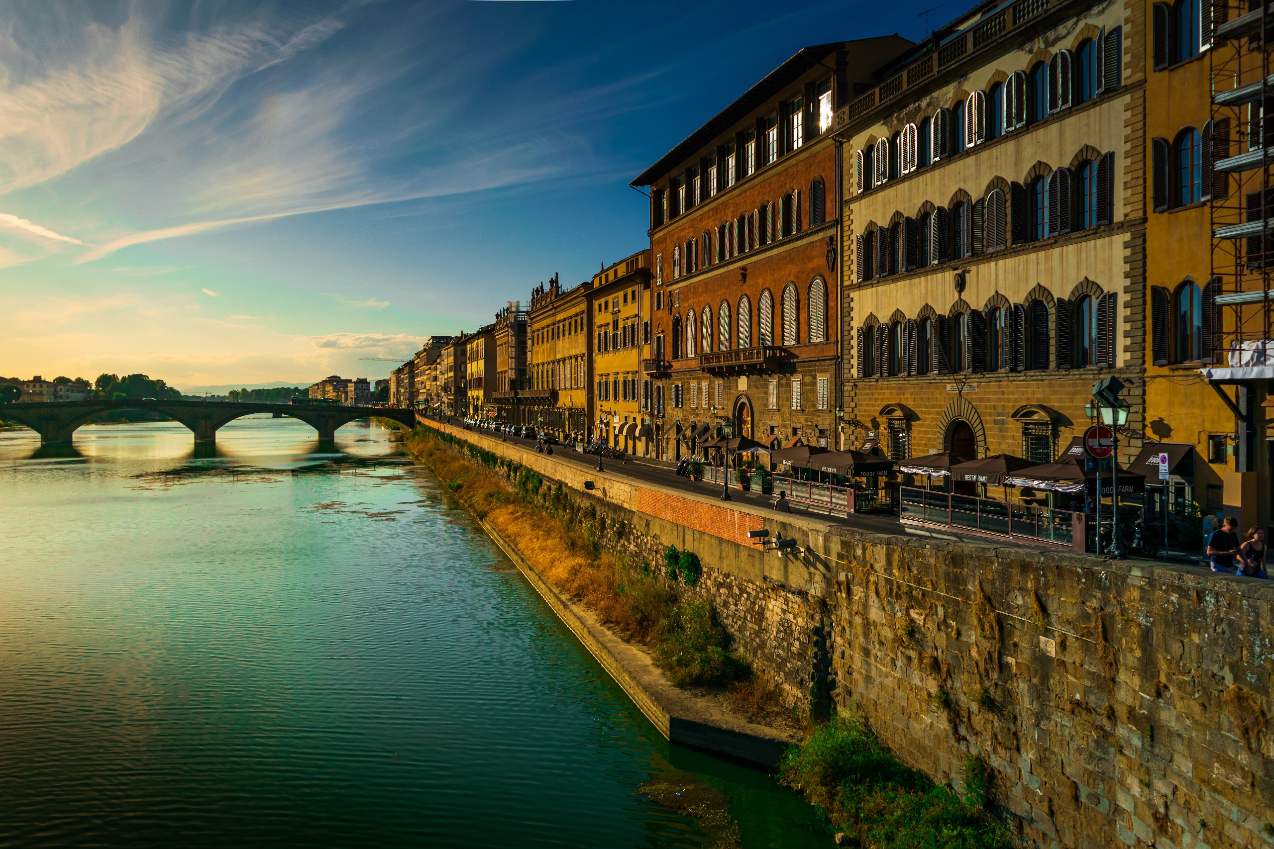 City Cityscape Florence Italy Arno River 2560x1707
